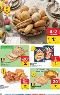 Carrefour folder week 12 - Voorbeeld van een folder van Carrefour, geldig van 18.03.2026 | Pagina: 16 | Producten: Abrikoos, Taart, Brood, Chocolade
