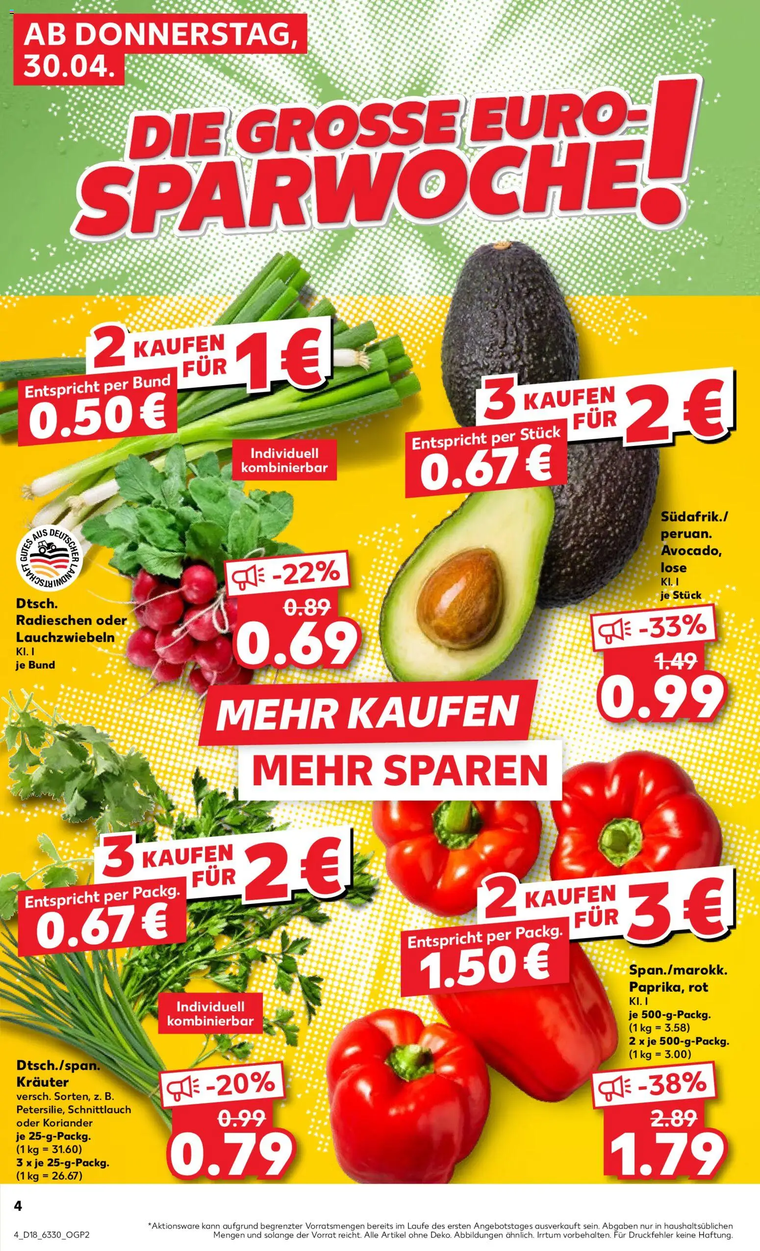 Kaufland Prospekt Kiel	 – gültig ab 30.04.2026 | Seite: 4 | Produkte: Avocado
