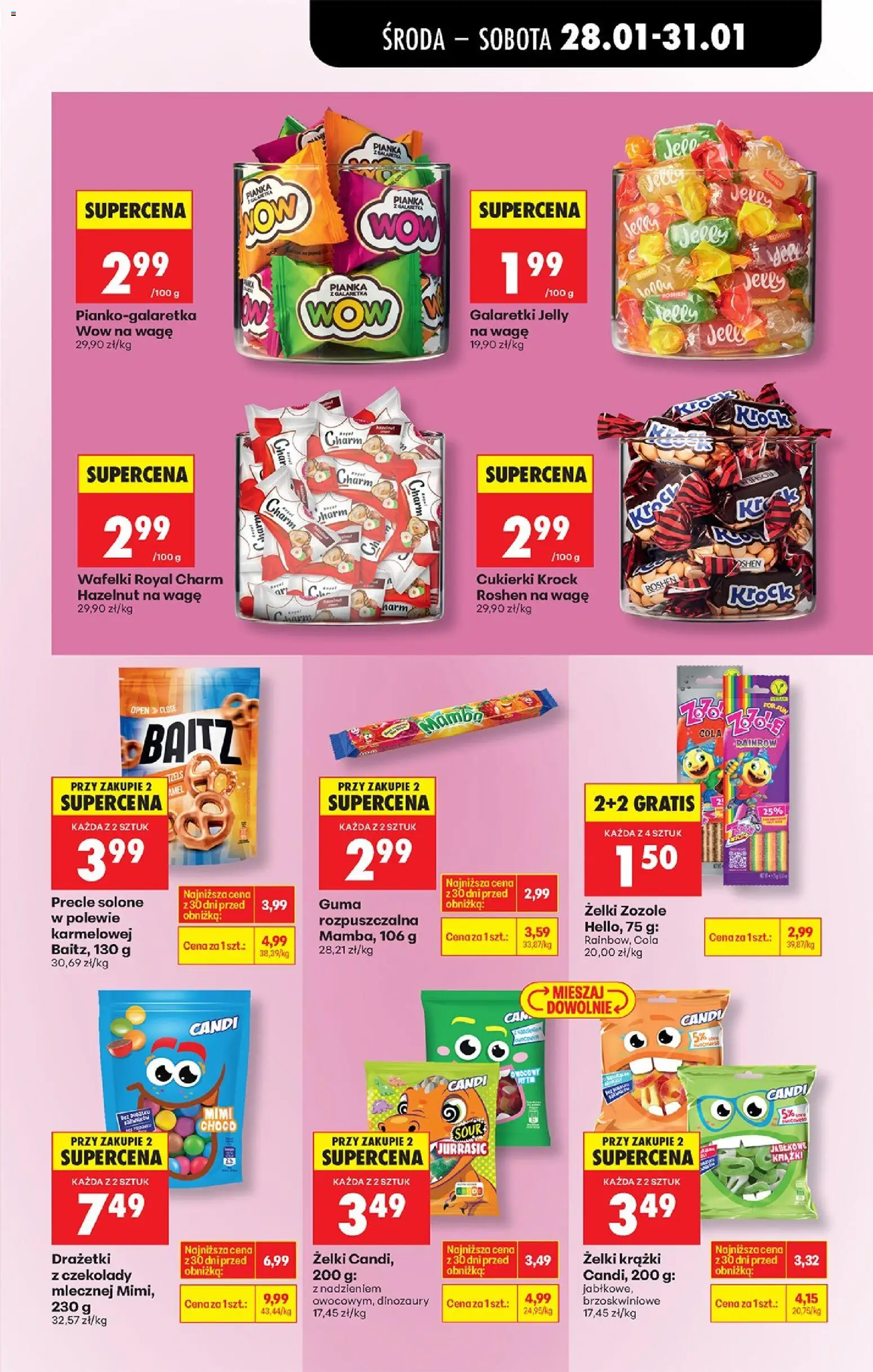 Biedronka gazetka - Oferta w tym tygodniu od 28.01.2026 | Strona: 47 | Produkty: Czekolady, Galaretki, Wafelki, Żelki