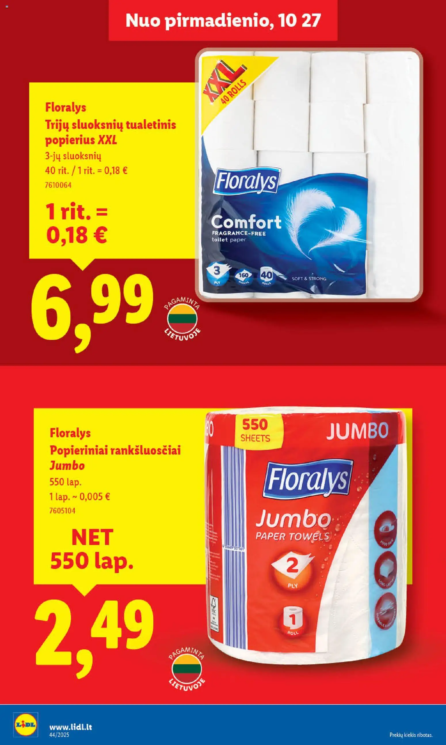 LIDL akcijos nuo 27.10.2025 | Puslapis: 28 | Prekių: Tualetinis popierius