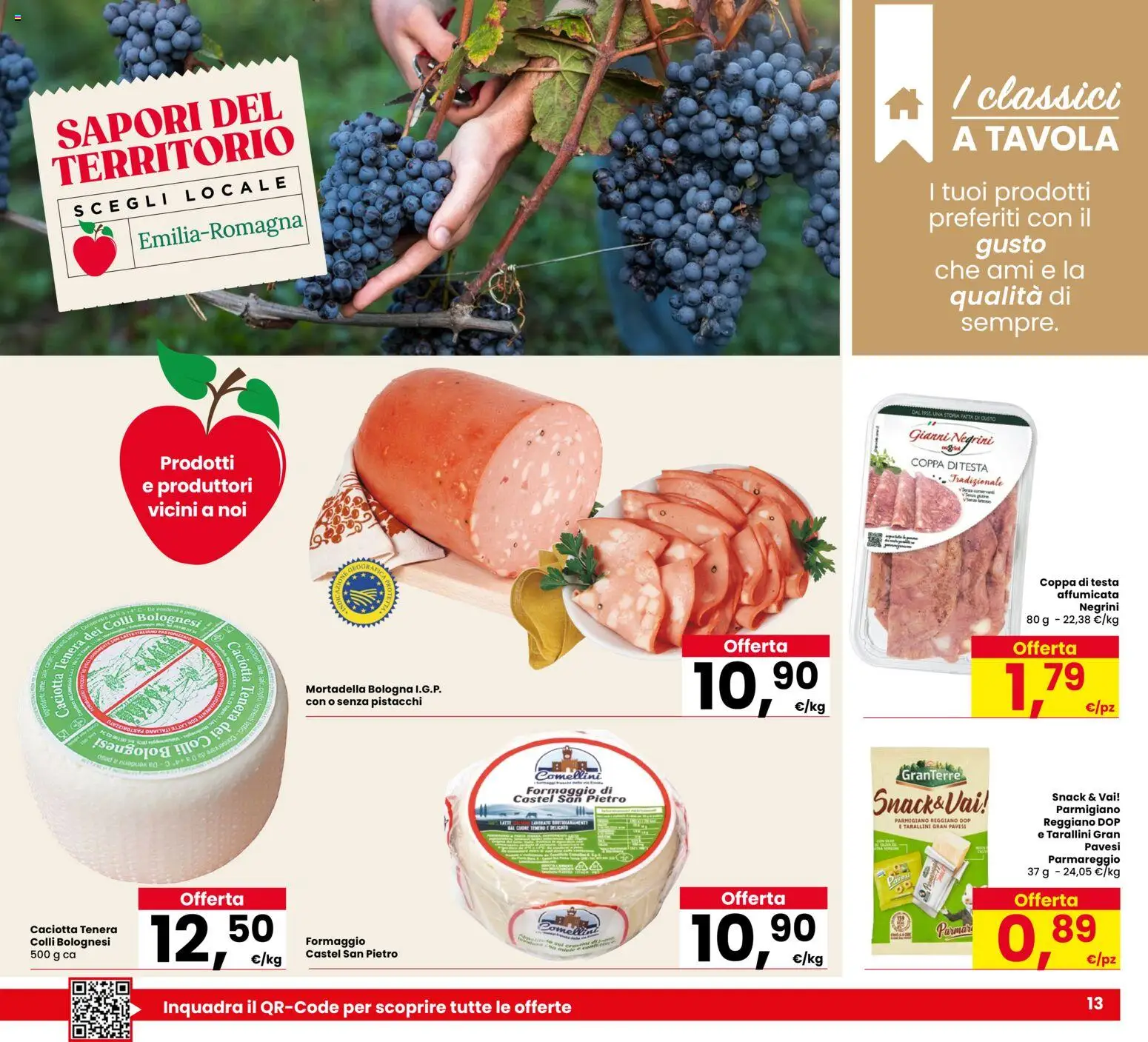 Volantino Despar del 26.03.2026 | Pagina: 13 | Prodotti: Formaggio, Pistacchi, Parmigiano reggiano, Parmigiano