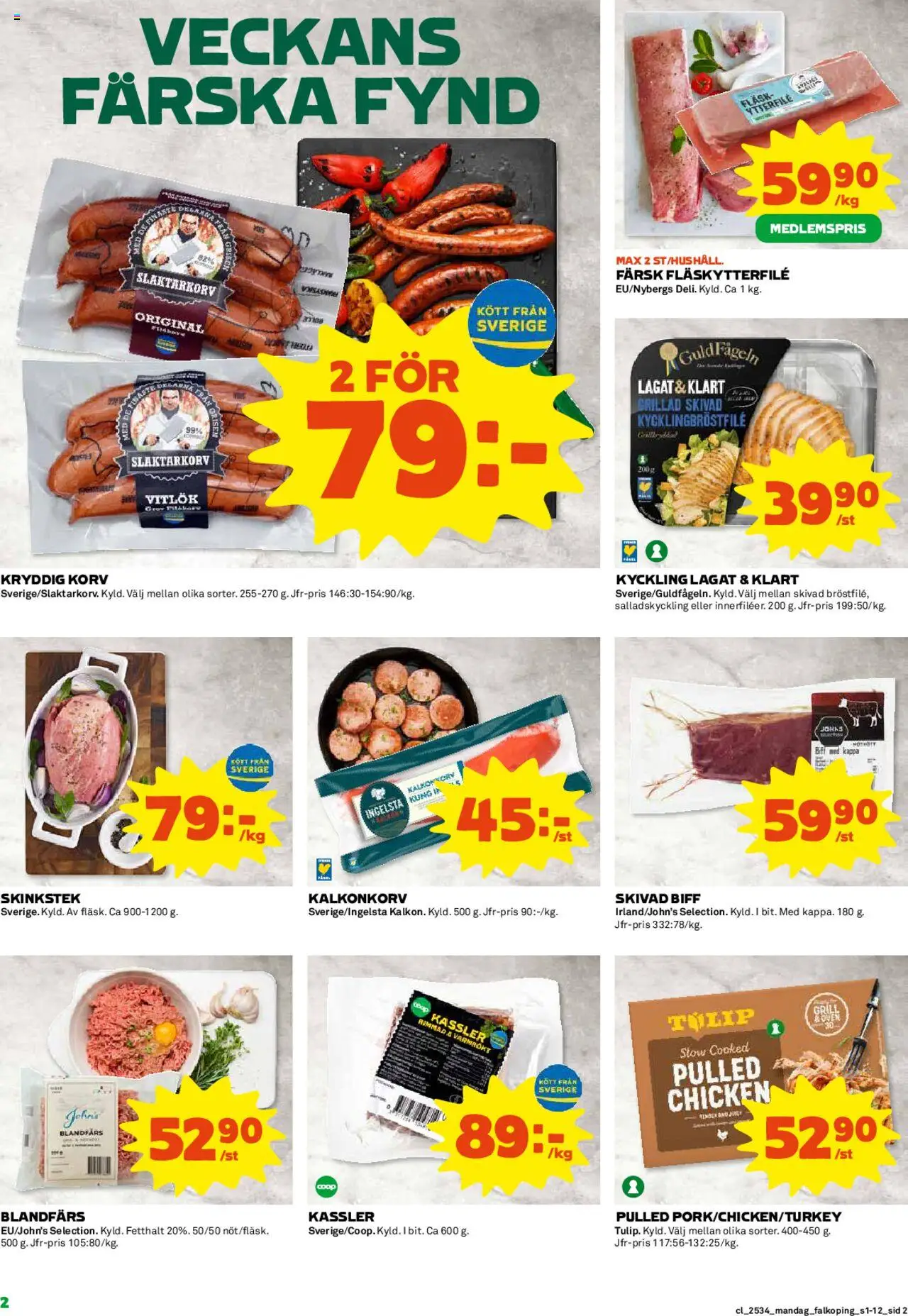 Coop reklamblad aktuell från 18.08.2025 | Sida: 2 | Produkter: Kassler, Fläskytterfilé, Kappa, Fläsk