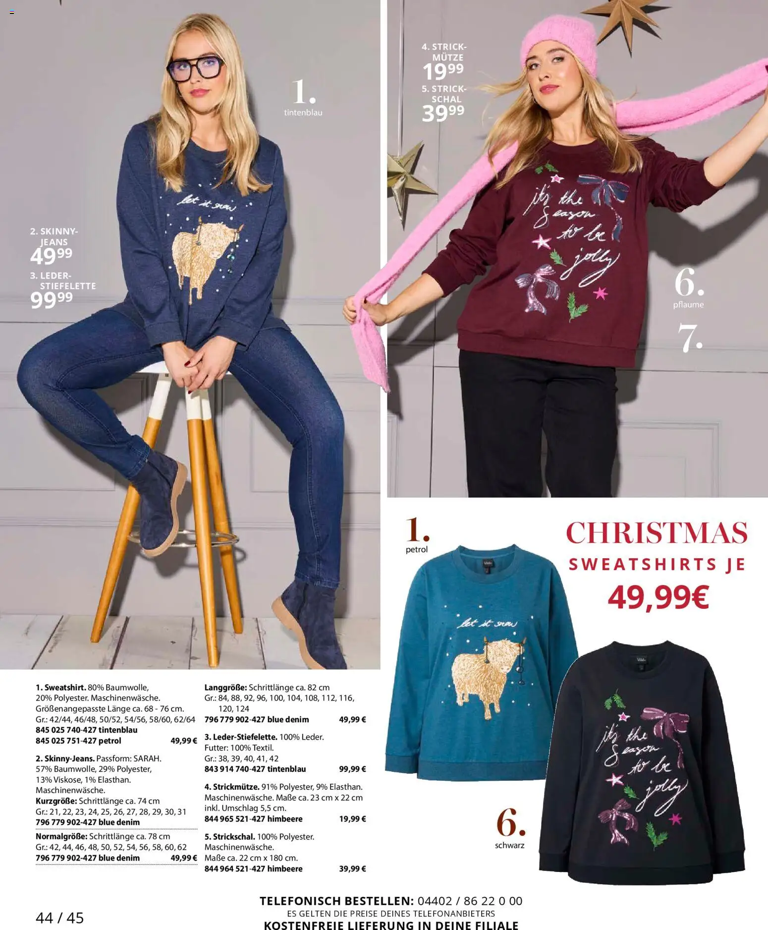 Ulla Popken Prospekt 	 – gültig ab 01.11.2025 | Seite: 44 | Produkte: Himbeere, Schal, Jeans