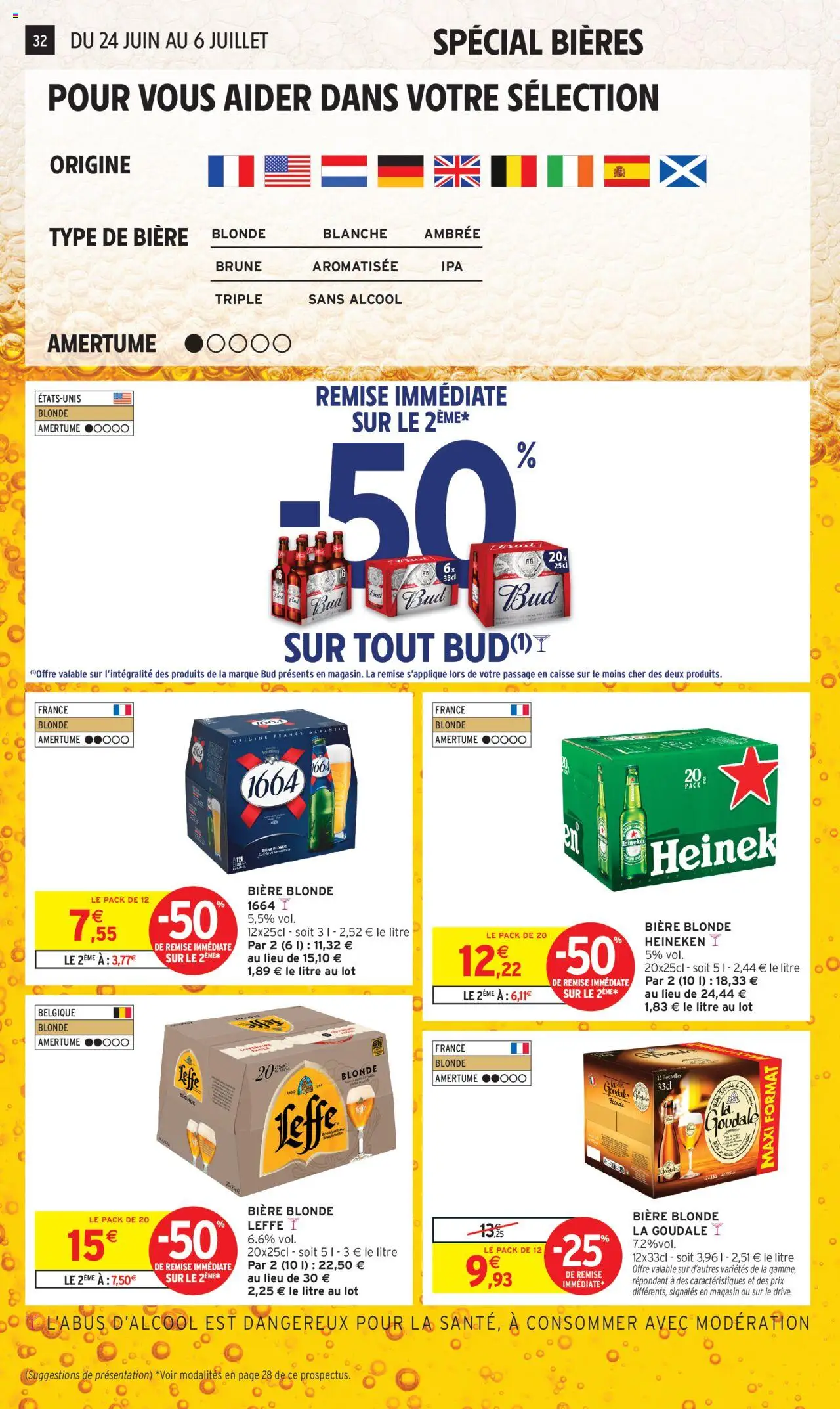  | Page: 34 | Produits: Biere blonde la goudale, Bière blonde, Bière blonde Heineken, Biere blonde leffe