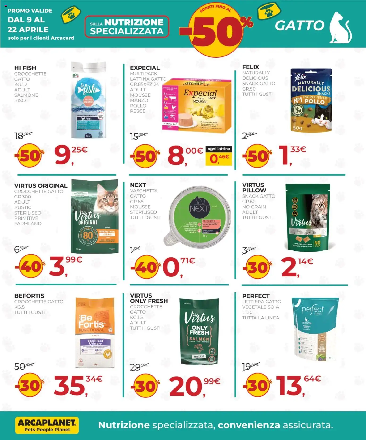 Volantino Arcaplanet del 09.04.2026 | Pagina: 3 | Prodotti: Pollo, Salmone, Prosciutto, Crocchette