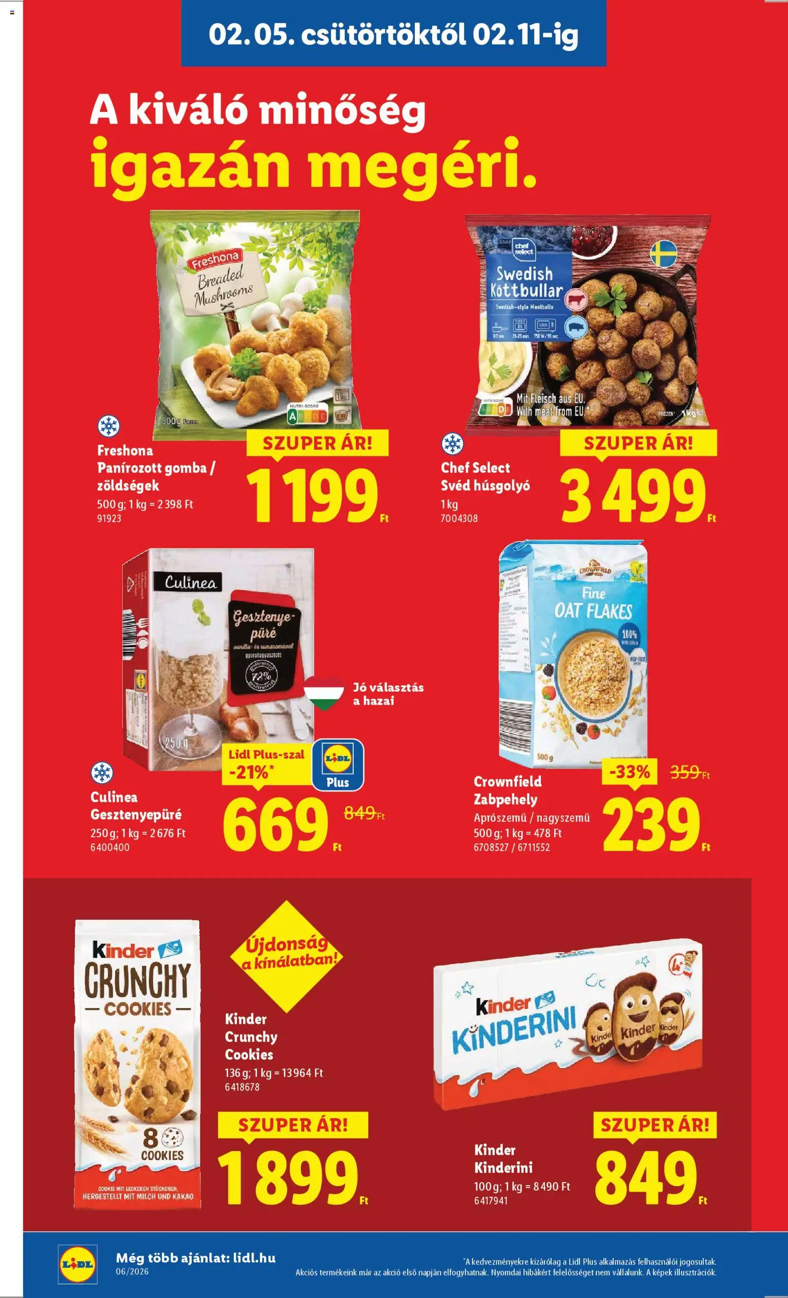 Lidl akciós ujság - amely érvényes a következő dátumtól: 05.02.2026 | Oldal: 12 | Termékek: Zabpehely, Gesztenyepüré, Gomba