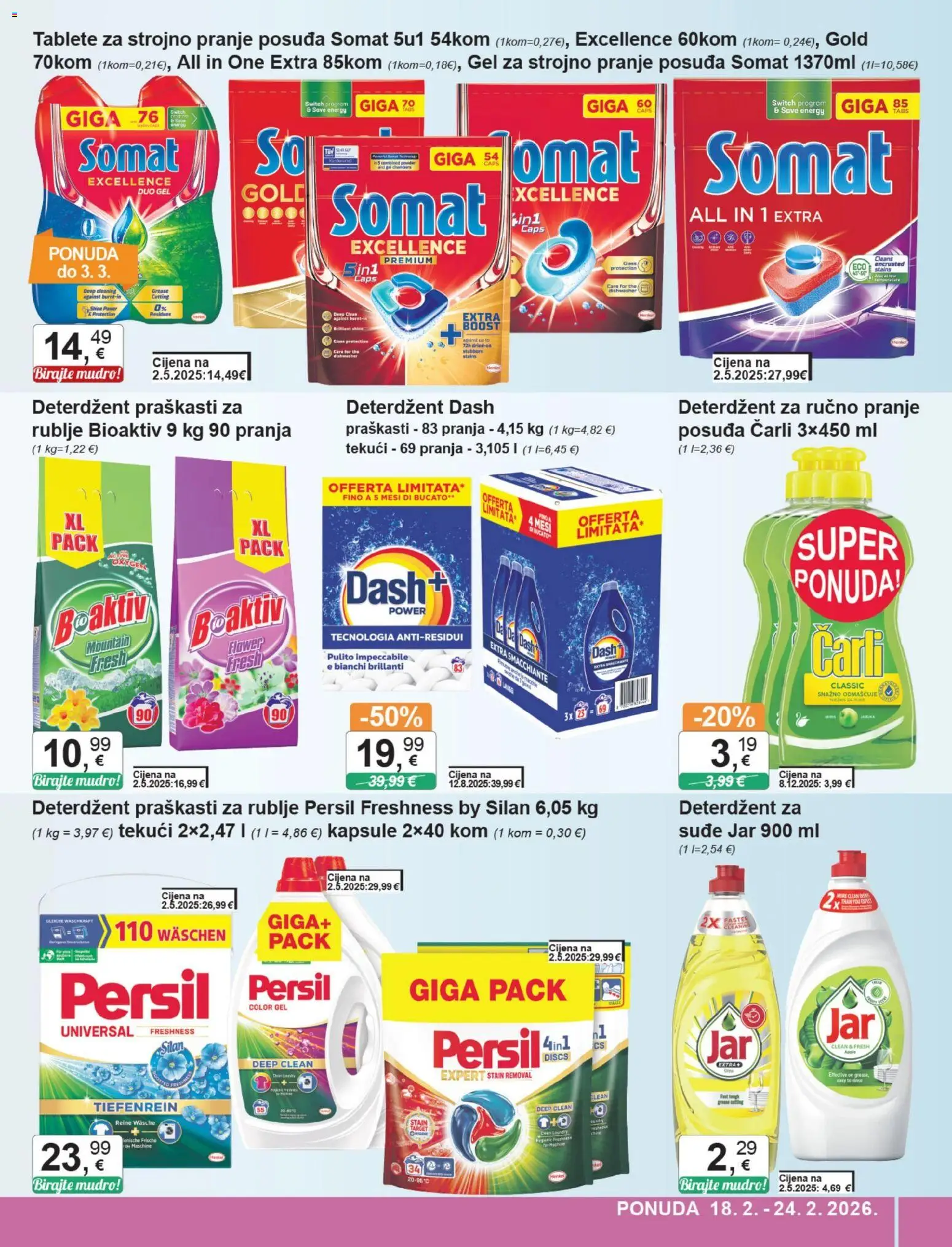 KTC katalog | vrijedi od 18.02.2026 | Stranica: 33 | Proizvodi: Jar, Somat, Dash, Persil