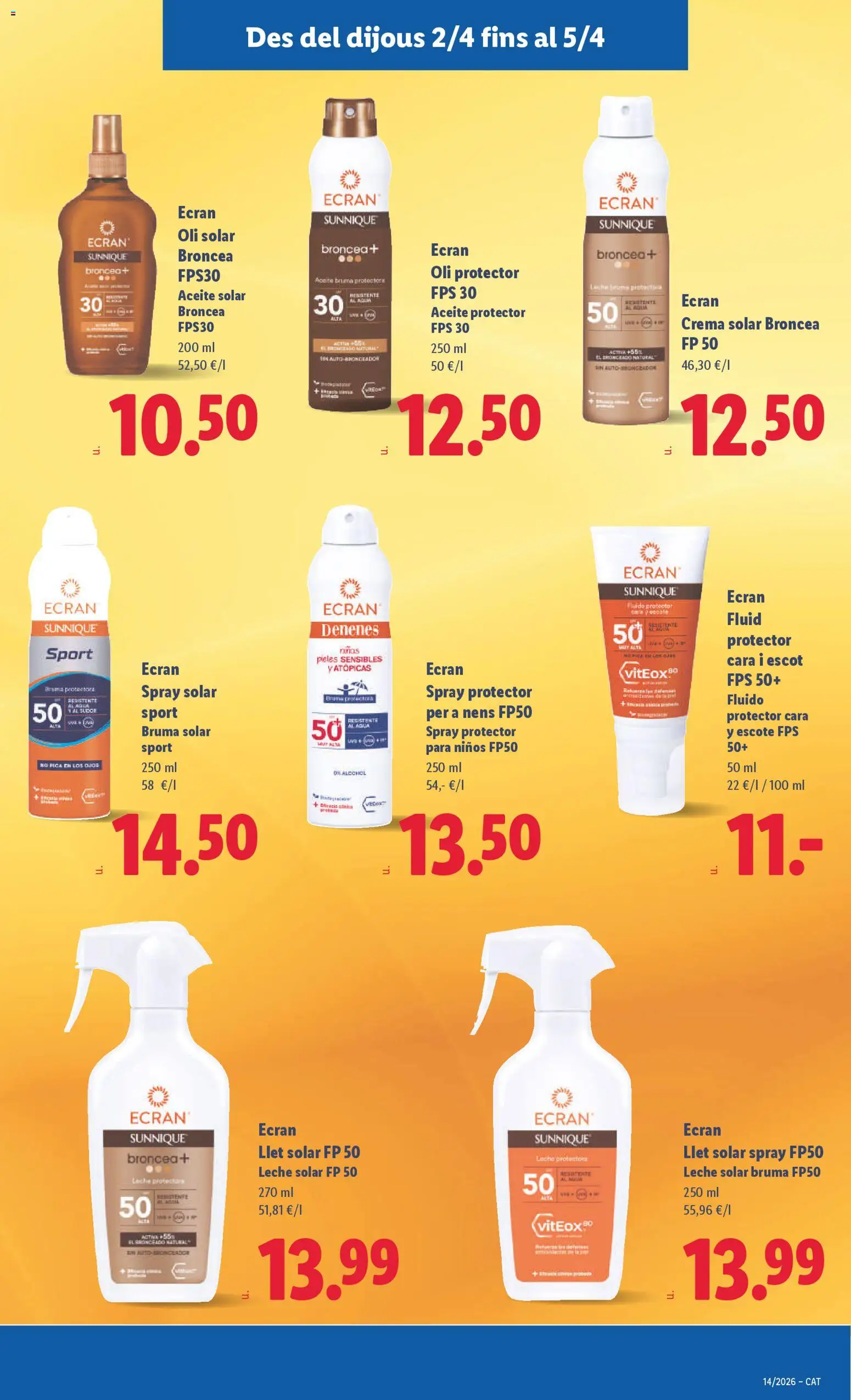 Lidl folleto │ válido desde el 30.03.2026 | Página: 35 | Productos: Bronceador, Spray solar, Aceite, Crema