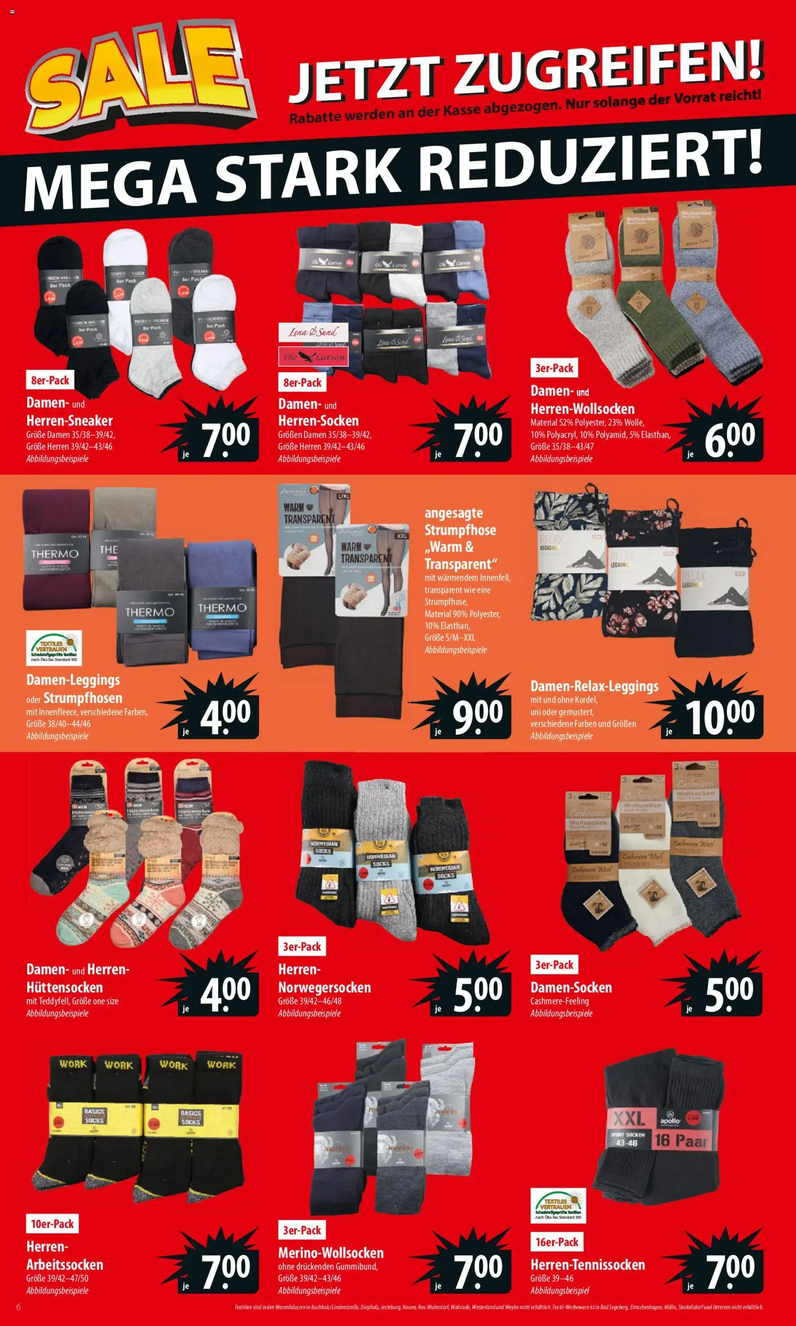 Famila Sale – gültig ab 12.01.2026 | Seite: 6 | Produkte: Bad, Socken, Strumpfhose