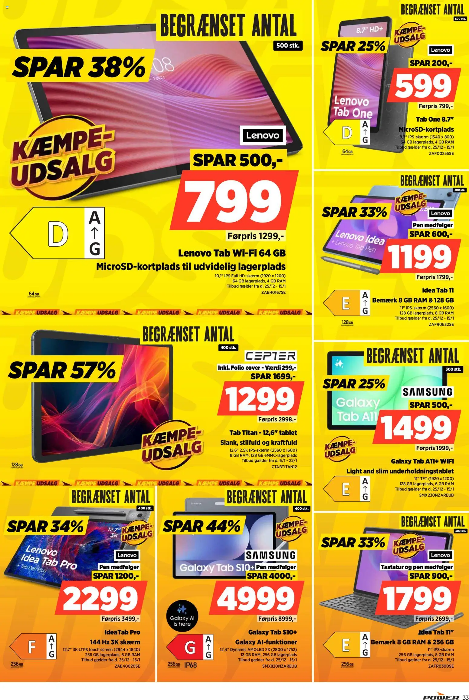 Power tilbudsavis – gyldig fra 09.01.2026 | Side: 33 | Produkter: RAM, Is, Tablet, Tastatur
