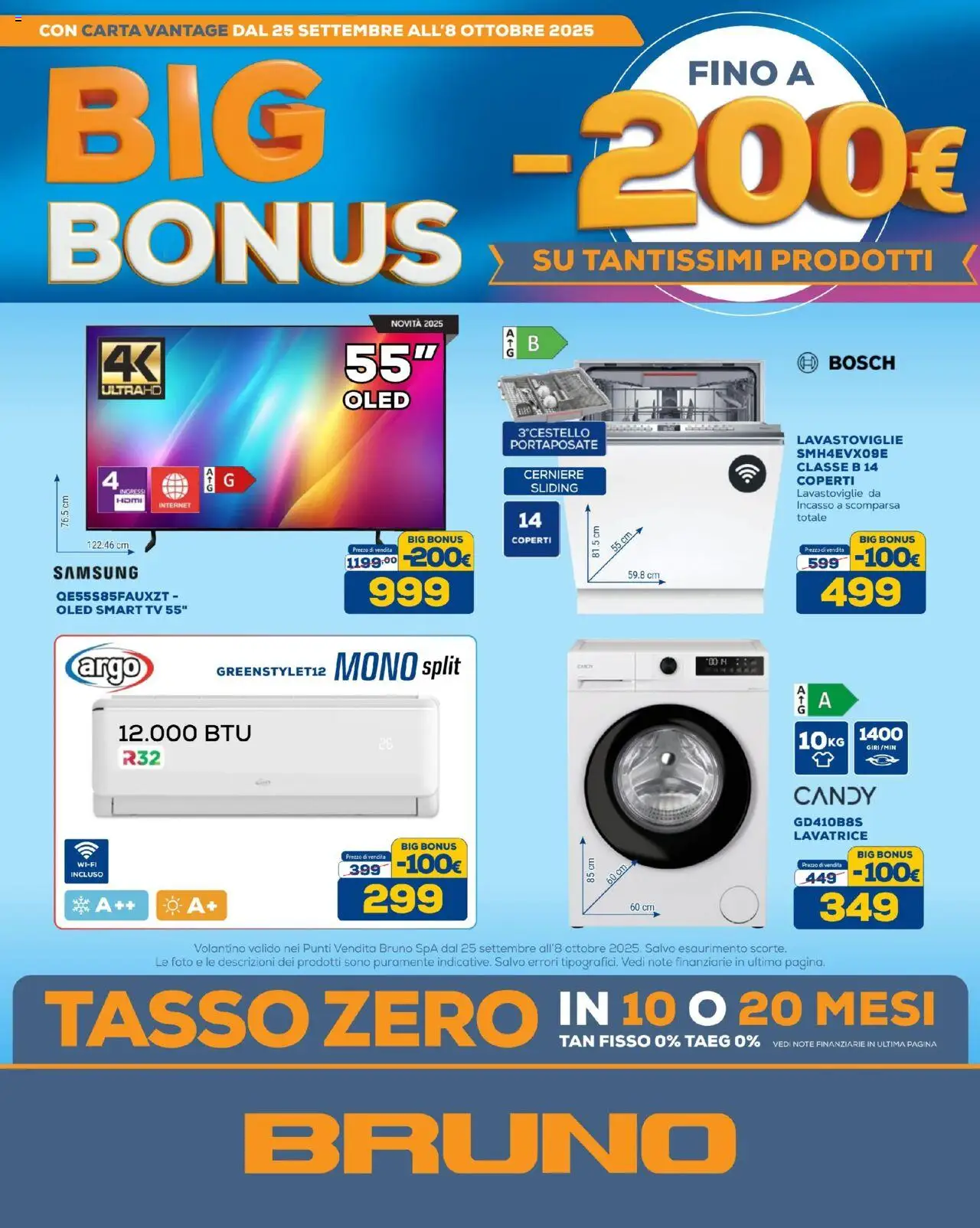Volantino BRUNO del 25.09.2025 | Pagina: 1 | Prodotti: smart TV, TV, Portaposate, Samsung