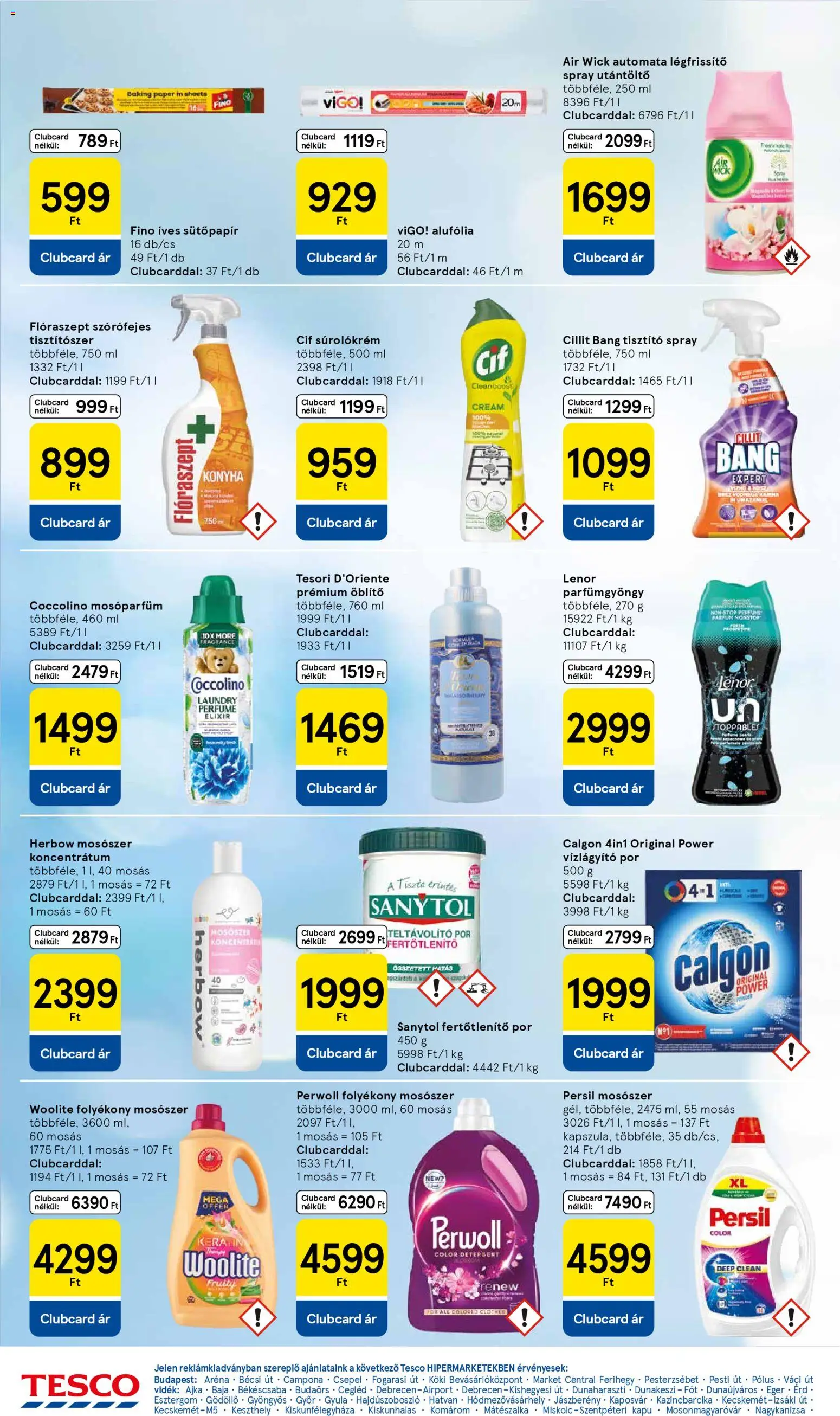 Tesco akciós ujság - amely érvényes a következő dátumtól: 26.03.2026 | Oldal: 30 | Termékek: Perwoll, Kapu, Folyékony mosószer, Mosószer