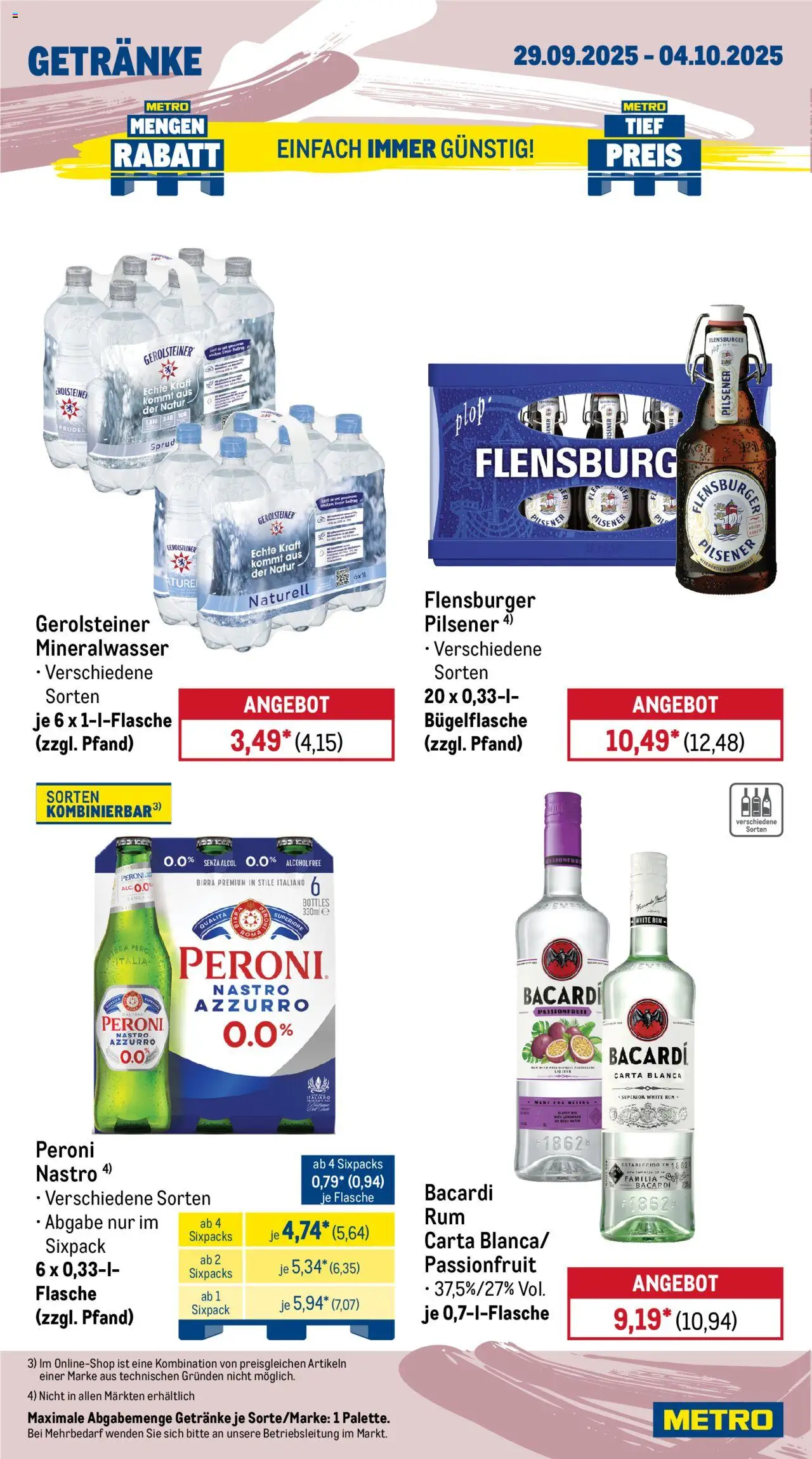 Metro Prospekt 	 – gültig ab 29.09.2025 | Seite: 14 | Produkte: Bacardi, Rum, Flensburger, Gerolsteiner
