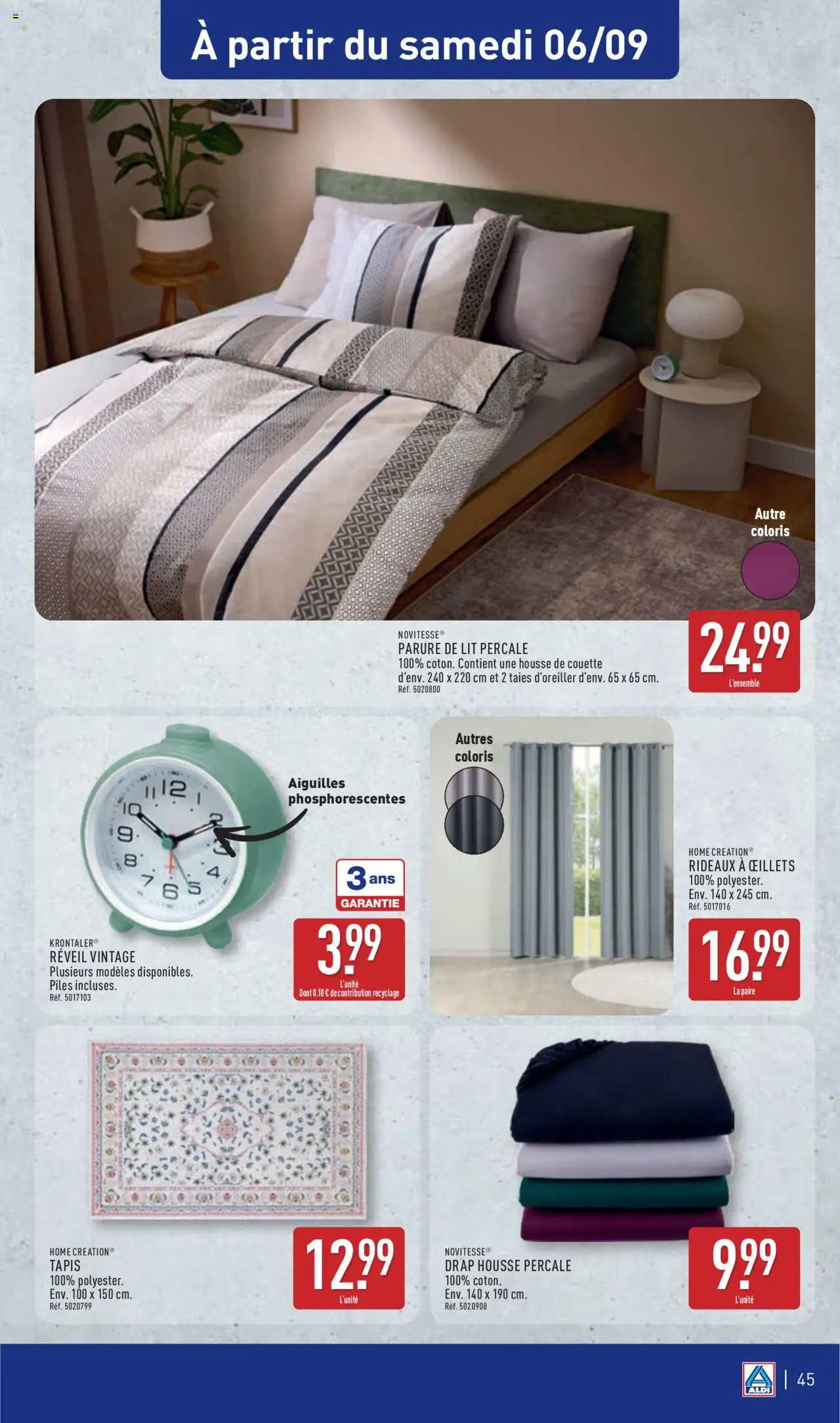  | Page: 48 | Produits: Réveil, Parure de lit, Housse de couette, Couette