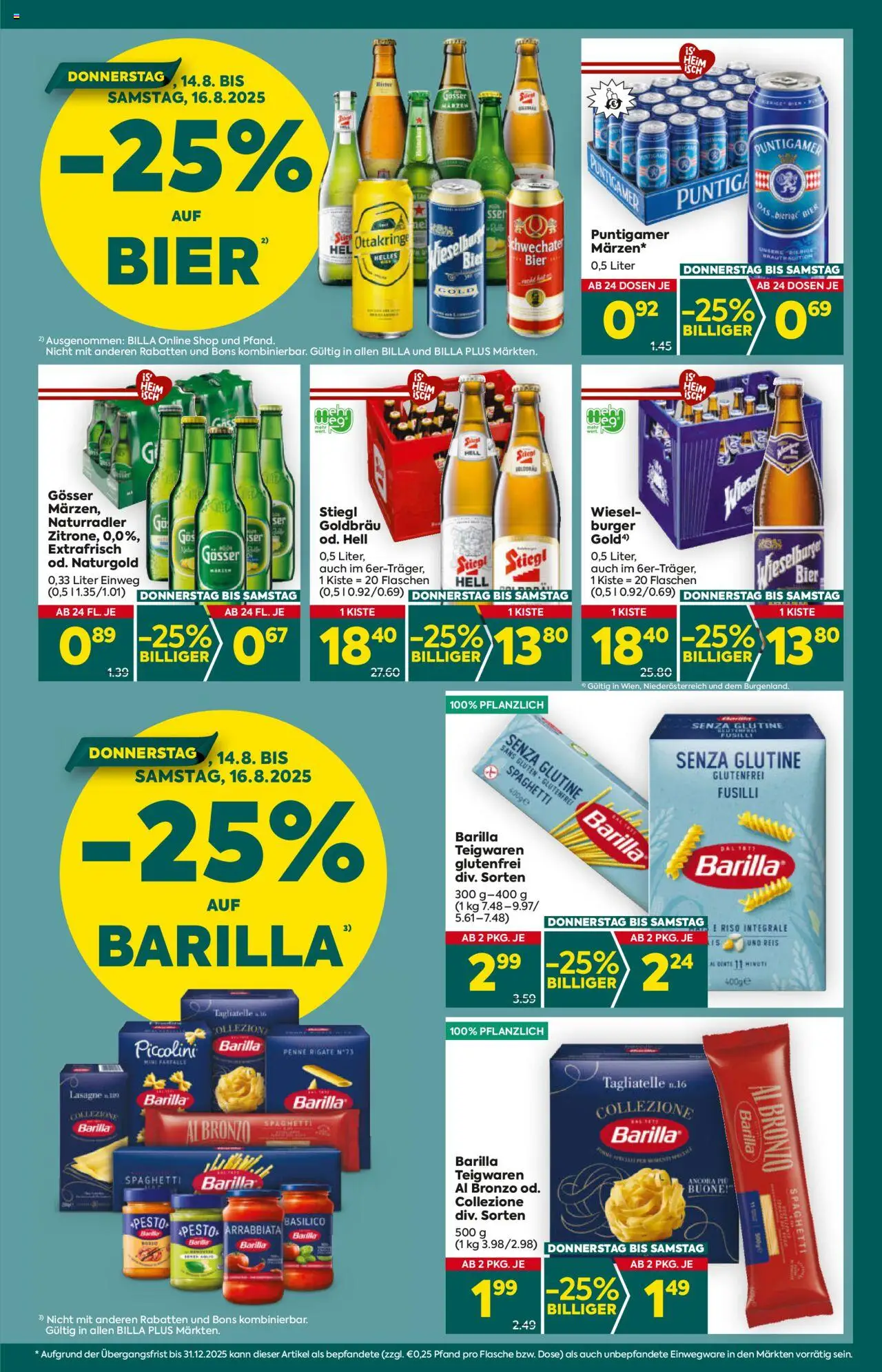 Billa Plus Flugblatt - Burgenland gültig ab 14.08.2025 | Seite: 3 | Produkte: Hajdina liszt, Bier, Reis
