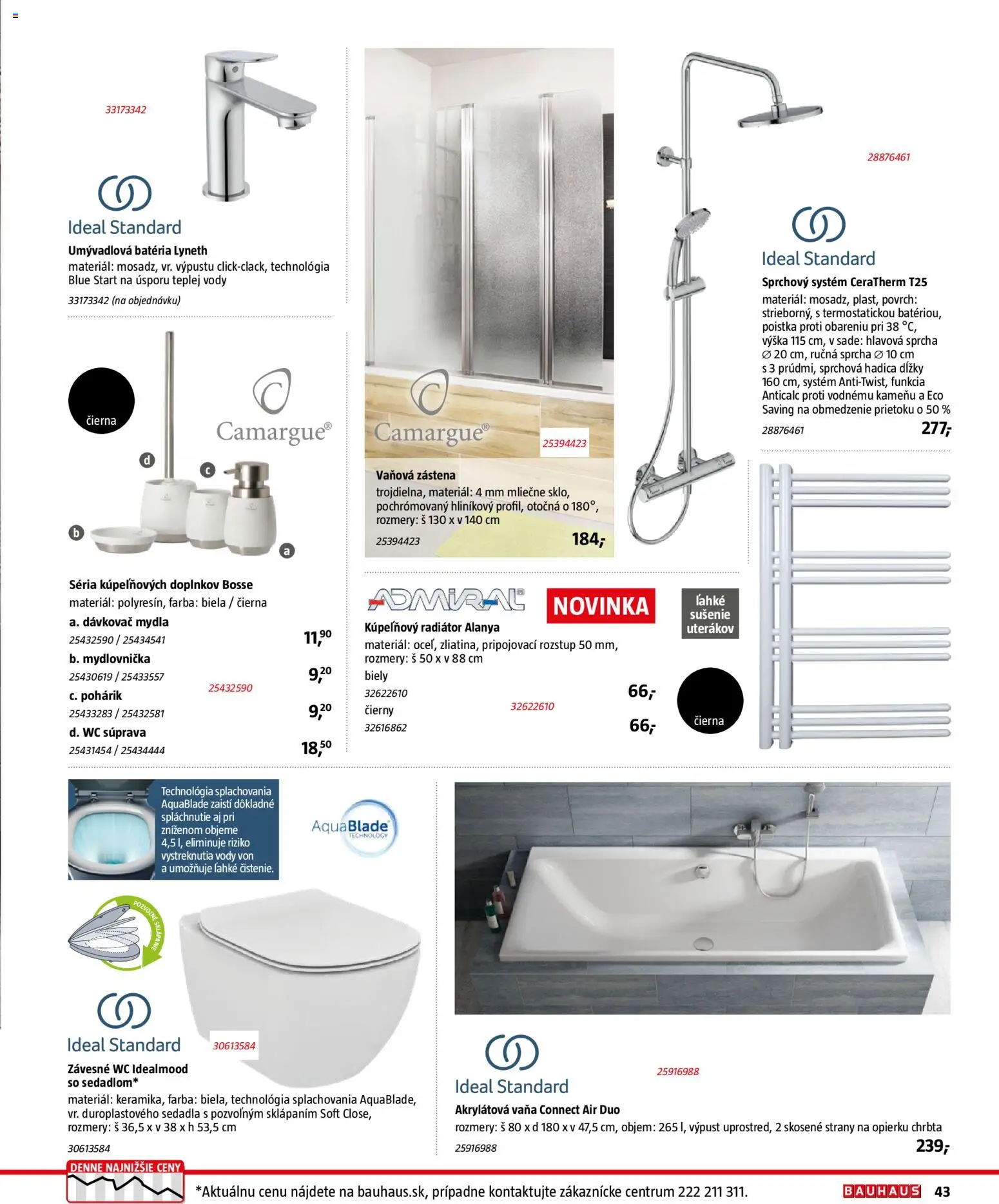 Nové Bauhaus akcie – leták je platný od 15.12.2025 | Strana: 43 | Produkty: Vaňa, Zástena, Wc, Sprcha