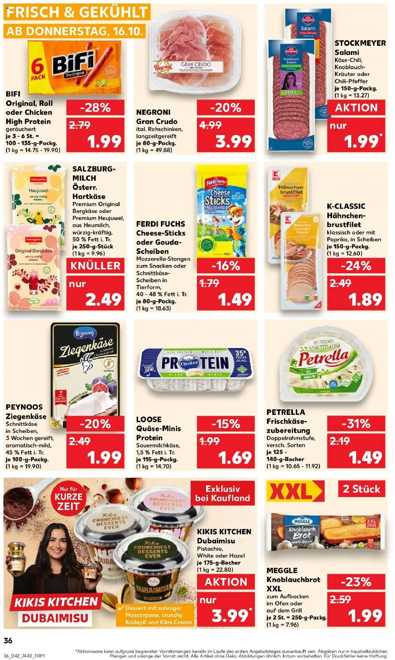 Kaufland prospekt Biedenkopf	 – gültig ab 15.10.2025 | Seite: 36 | Produkte: Hahnchen, Mozzarella, Ziegenkäse, Frischkase