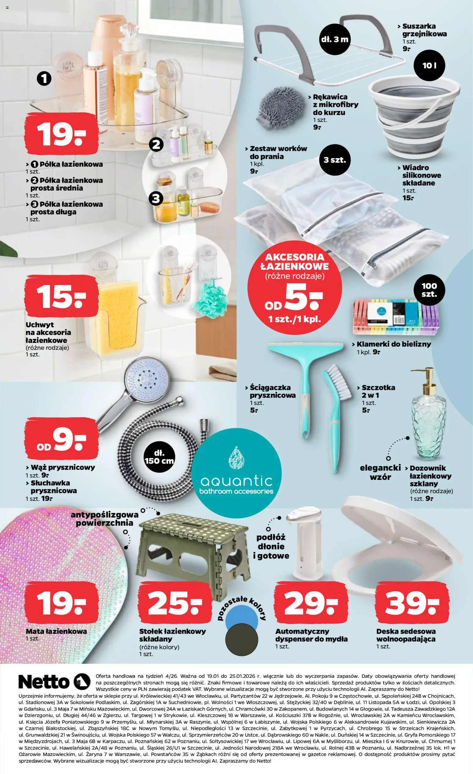 Netto gazetka - Non Food od 19.01.2026 | Strona: 3 | Produkty: Suszarka, Półka, Szczotka, Mata łazienkowa