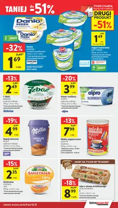 Pogląd oferty "Intermarche Gazetka" - ważna od 06.11.2025 | Strona: 19 | Produkty: Jogurt naturalny, Milka, Mleko, Śmietana
