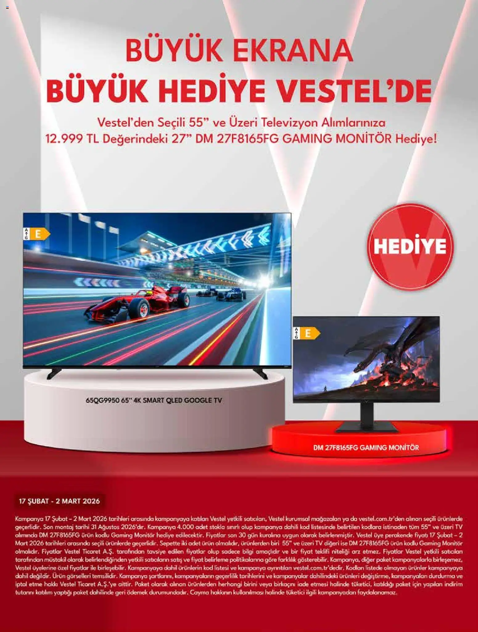 Vestel Tüketici Elektroniği - 17.02.2026 tarihinden itibaren geçerlidir | Sayfa: 16 | Ürünler: TV, Monitör, Televizyon