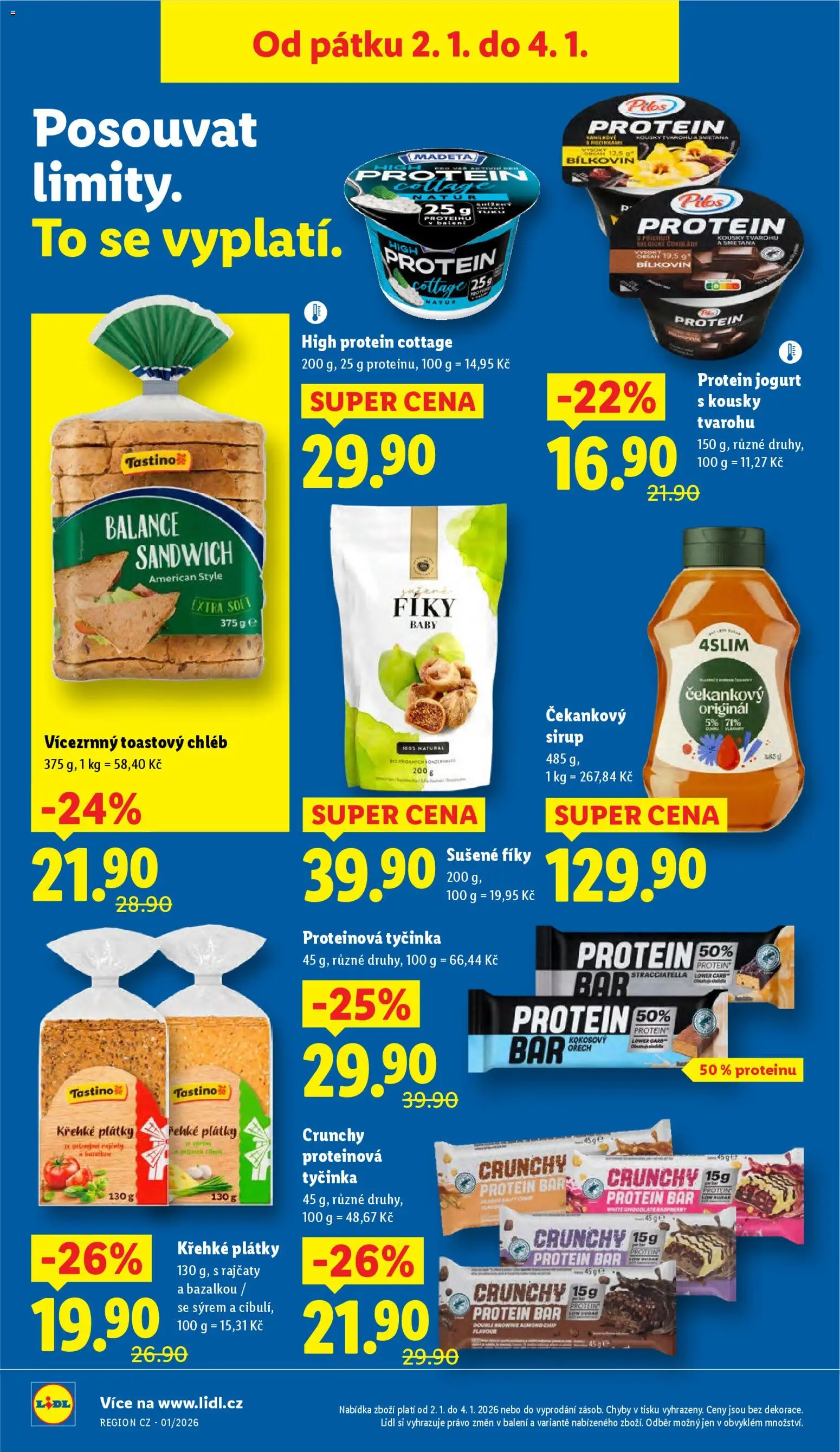 Lidl leták od 02.01.2026 | Strana: 22 | Produkty: Chléb, Proteinová tyčinka, Protein bar, Čekankový sirup