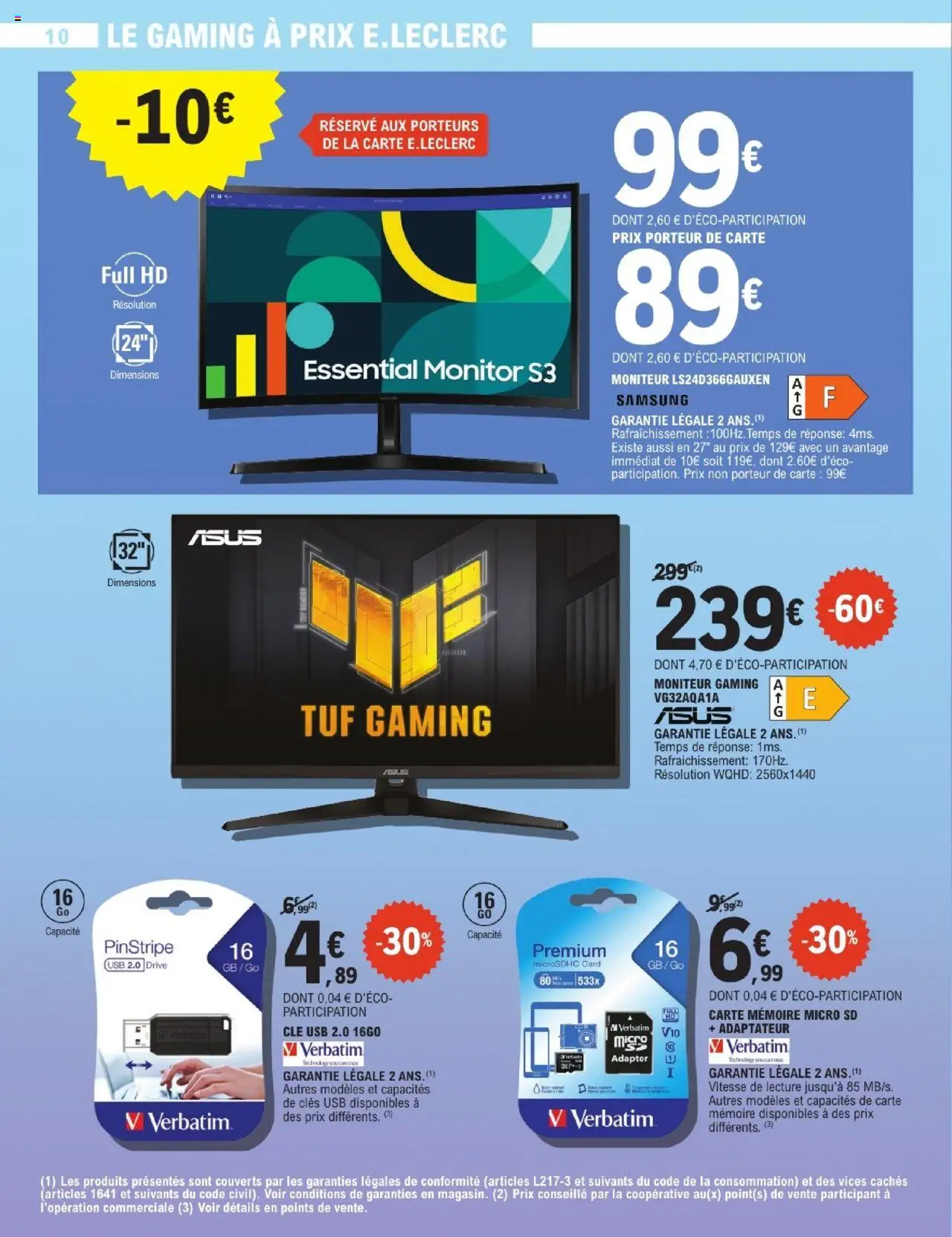  | Page: 10 | Produits: Moniteur, Carte mémoire, Clé, clé USB