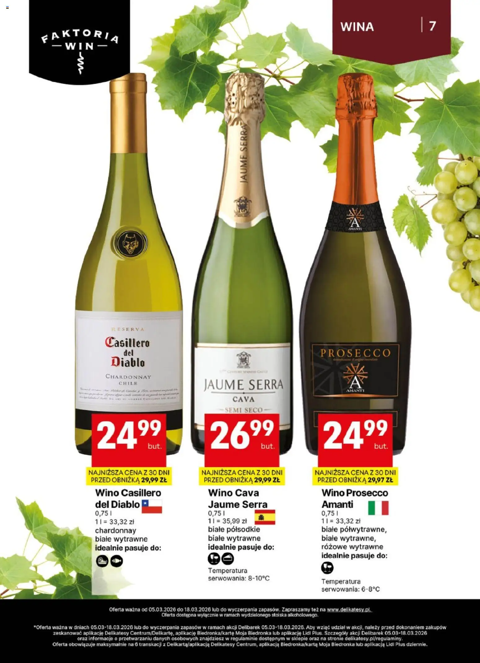 Delikatesy Centrum gazetka - DeliBarek od 05.03.2026 | Strona: 7 | Produkty: Chardonnay, Delikatesy, Wino, Prosecco