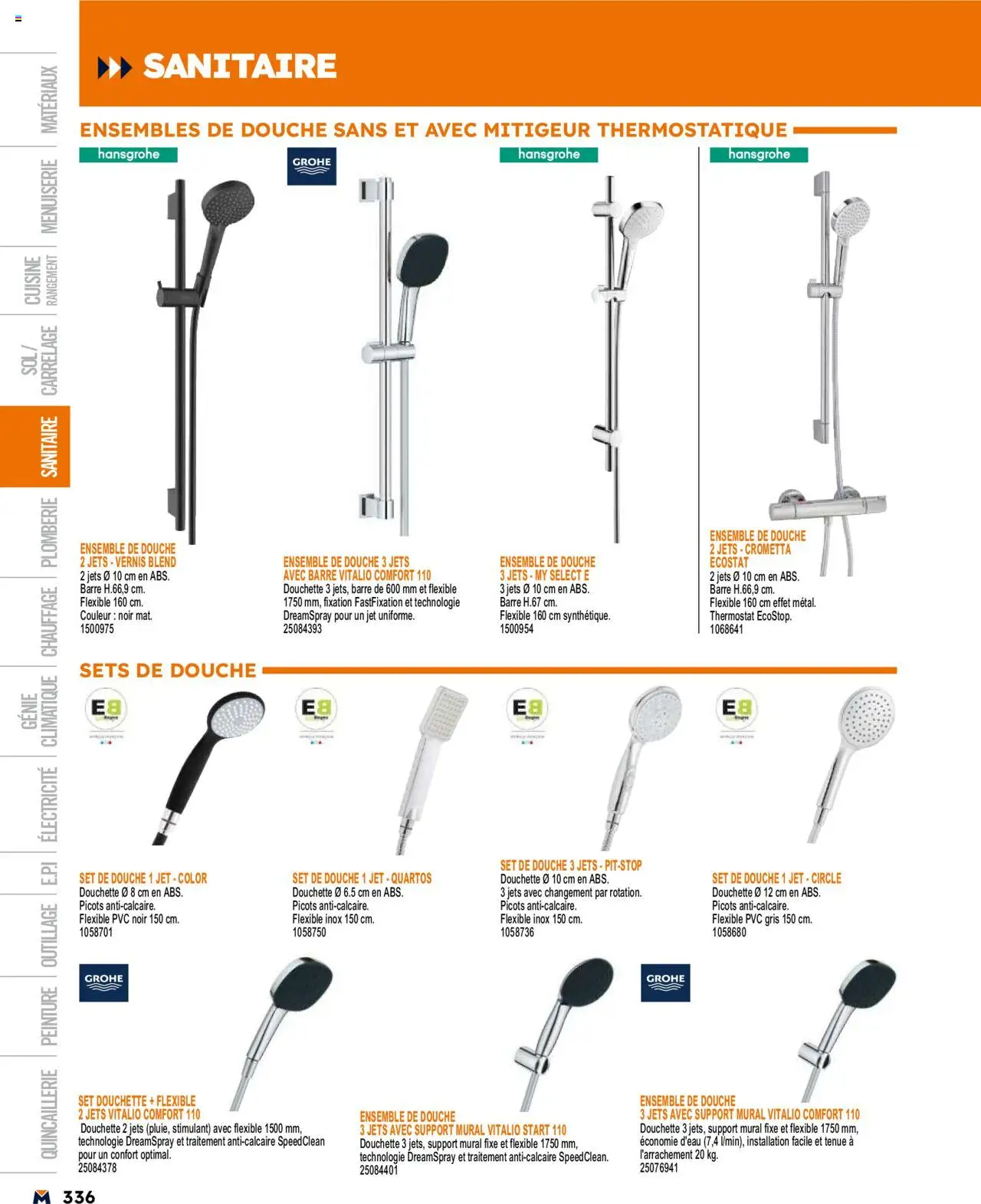  | Page: 336 | Produits: Support mural, Douche