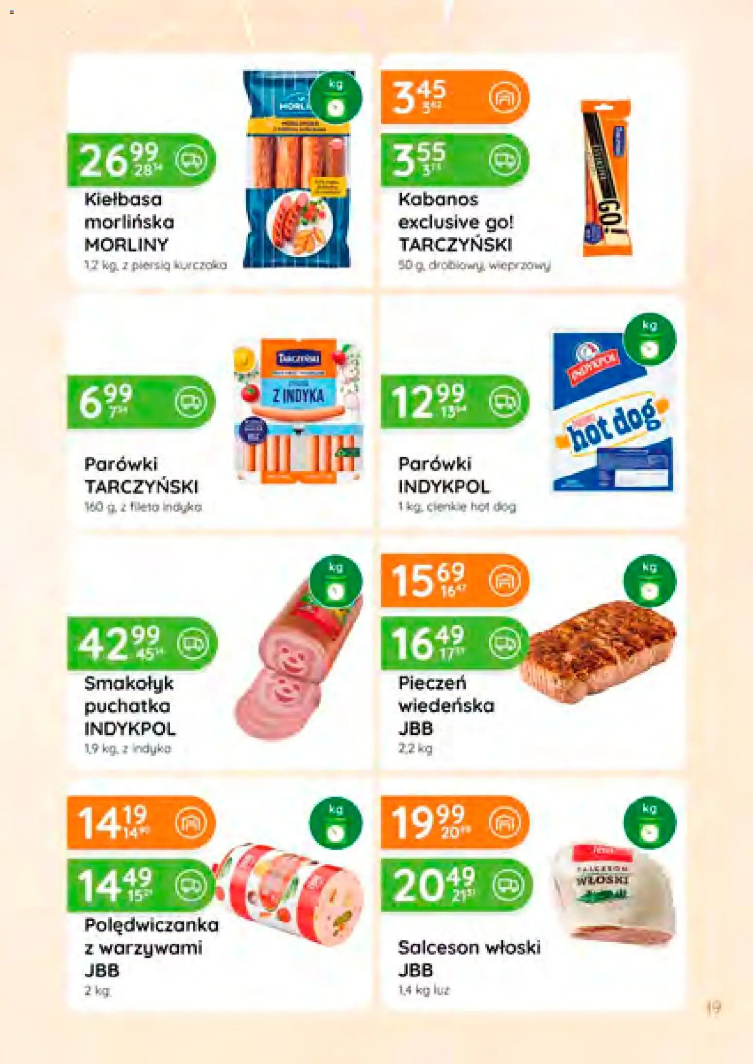 Eurocash Gazetka od 08.01.2026 | Strona: 19 | Produkty: Kiełbasa, Parówki, Parówki tarczyński