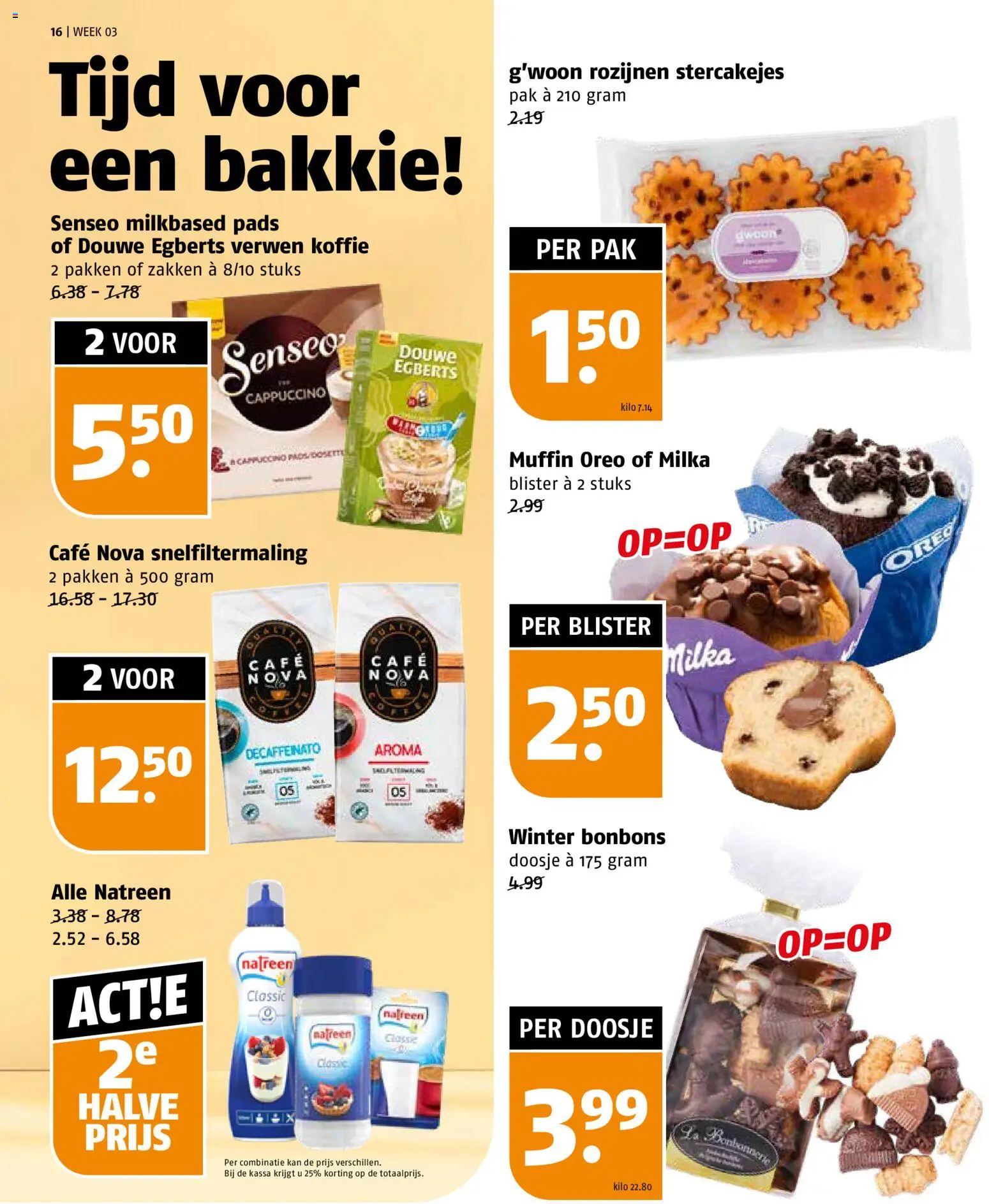 {H1} | Pagina: 16 | Producten: Koffie, Kan, Muffin, Rozijnen