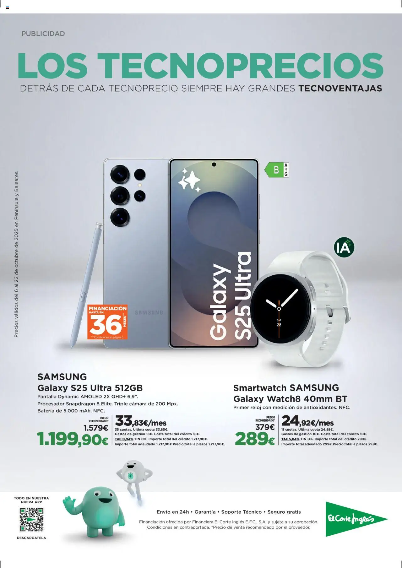 El Corte Inglés ofertas │ válido desde el 06.10.2025 | Página: 1 | Productos: Reloj, Cámara, Batería