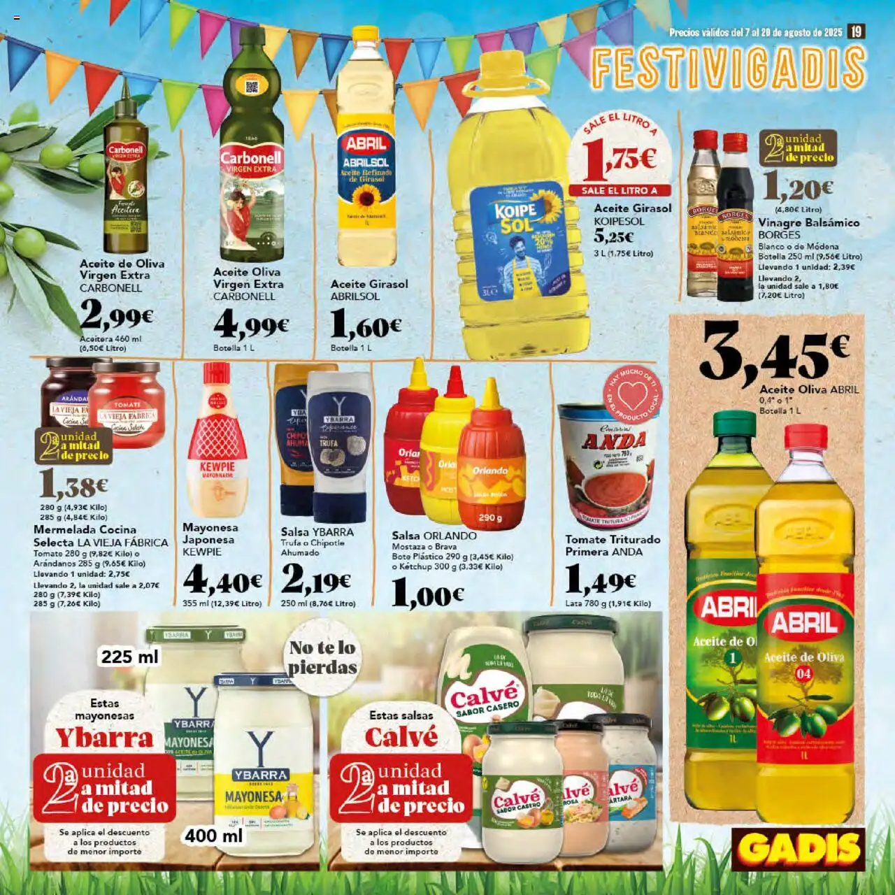 Gadis folleto │ válido desde el 07.08.2025 | Página: 19 | Productos: Aceite, Οθόνη προβολής, Cocina, Δεξαμενή