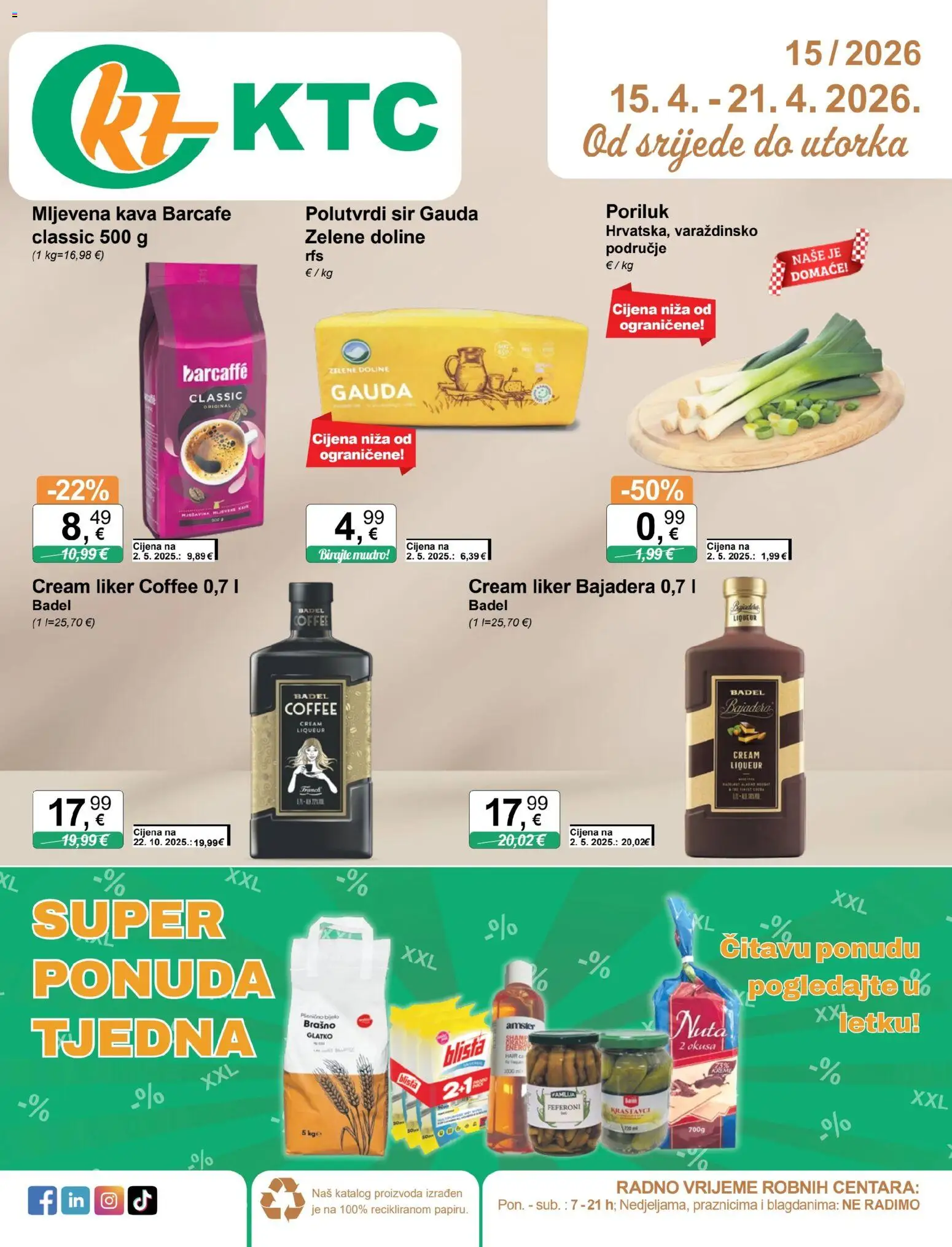 KTC katalog | vrijedi od 15.04.2026 | Stranica: 1 | Proizvodi: Gauda, Sir, Liker, Feferoni