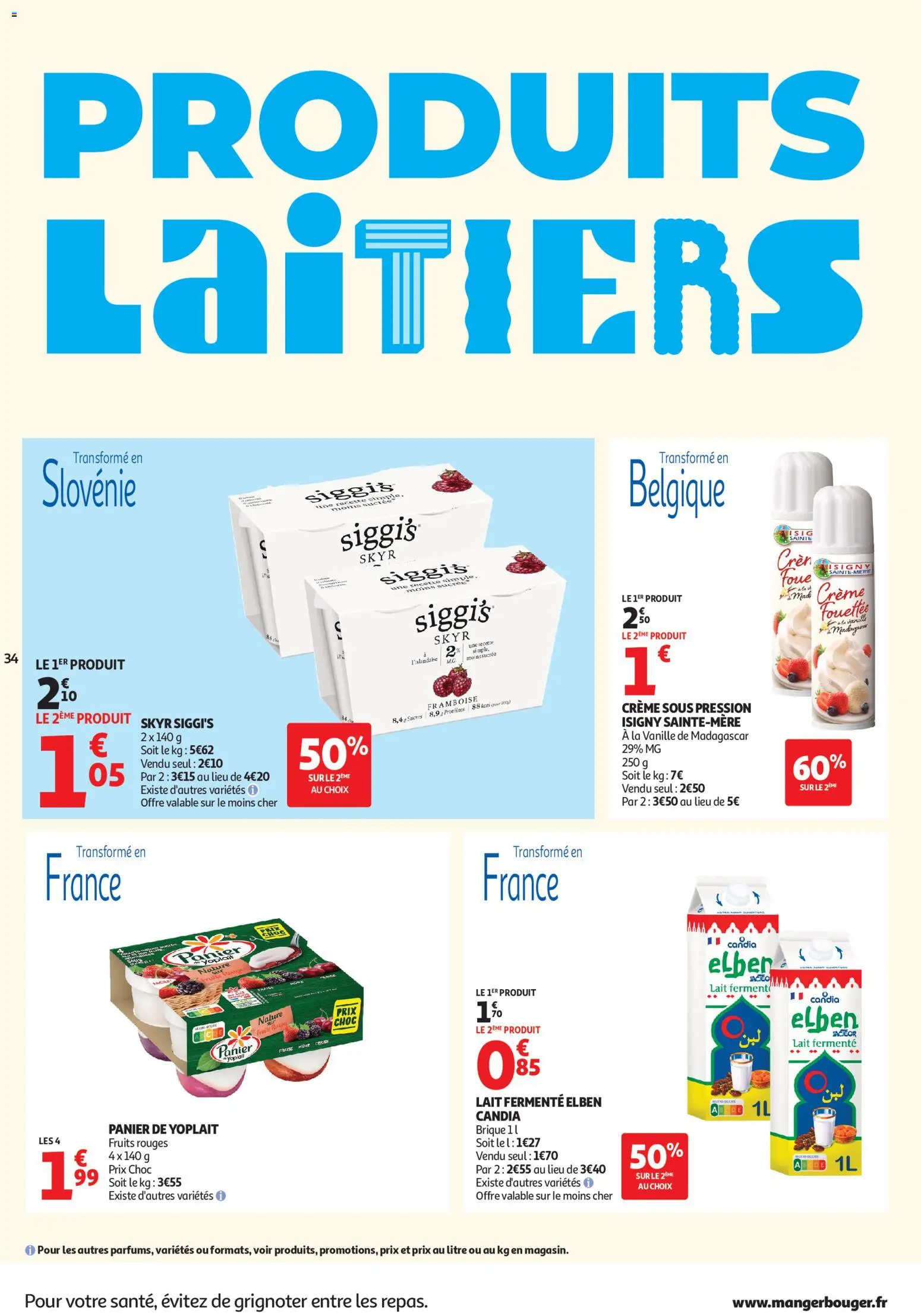 {H1} | Page: 34 | Produits: Panier, Lait, Skyr, Crème