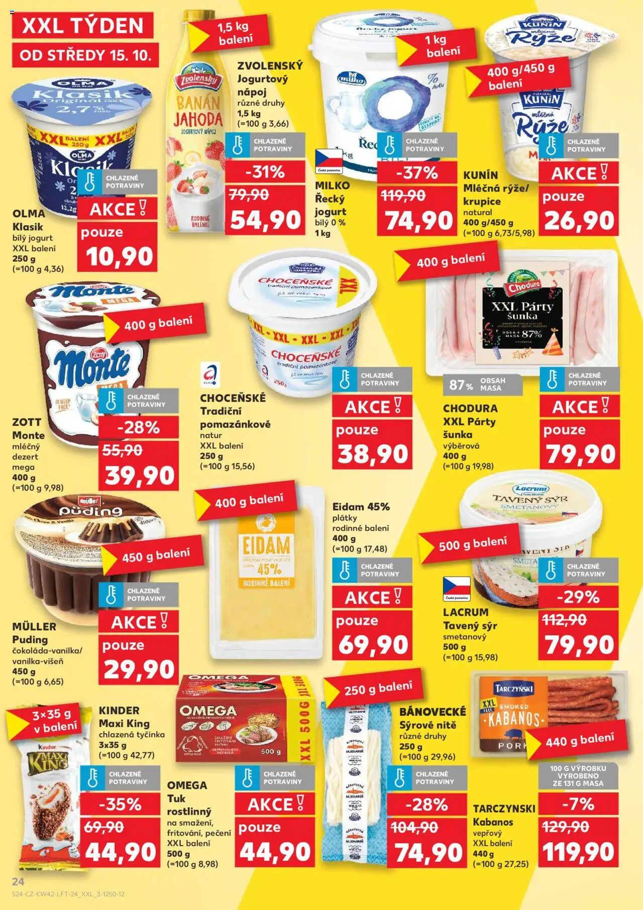 Kaufland leták - Chomutov od 15.10.2025 | Strana: 24 | Produkty: Řecký jogurt, Milko řecký jogurt, Omega, Bílý jogurt