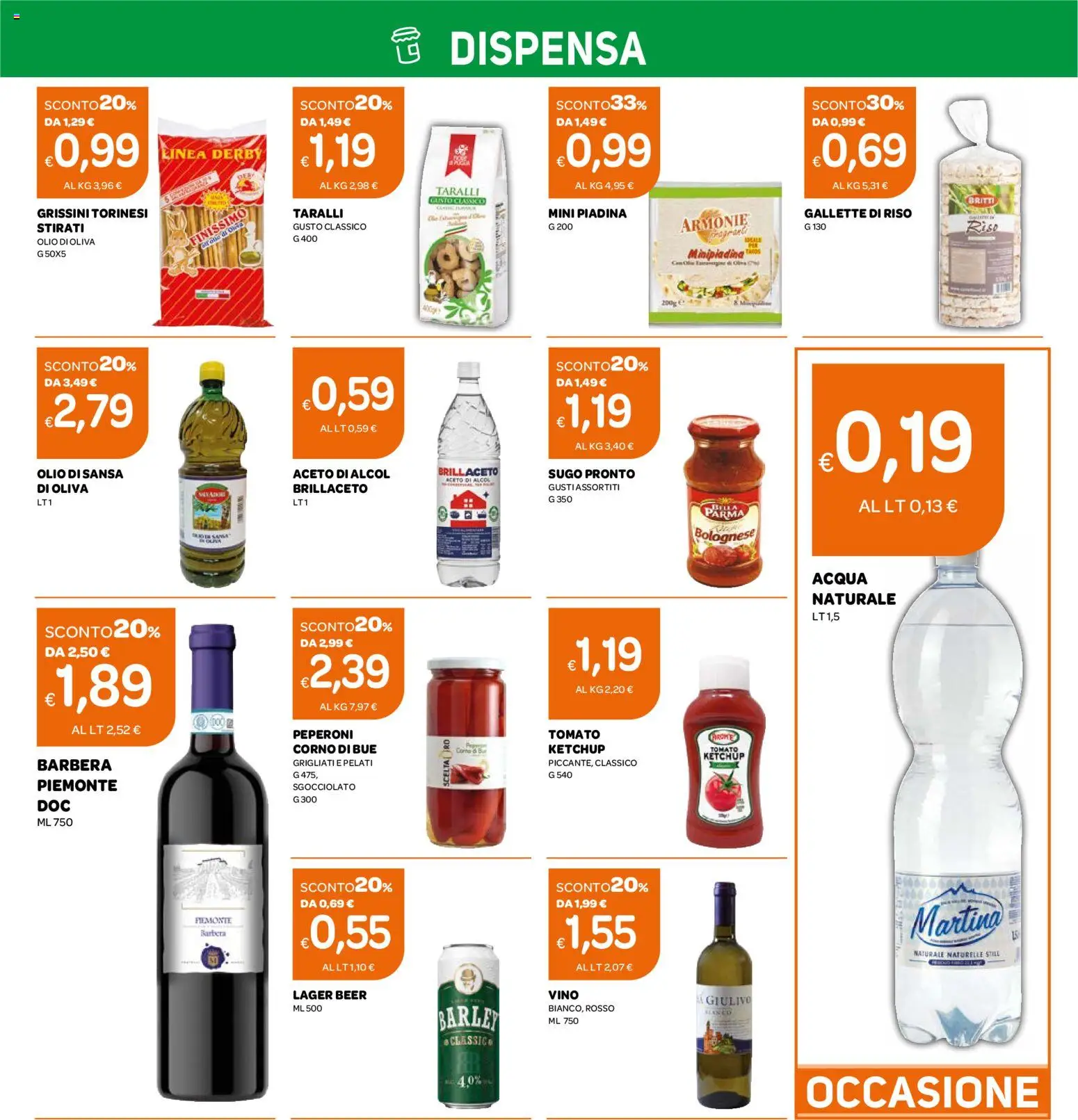 Volantino Ekom del 13.01.2026 | Pagina: 3 | Prodotti: Riso, Aceto, Grissini, Sugo
