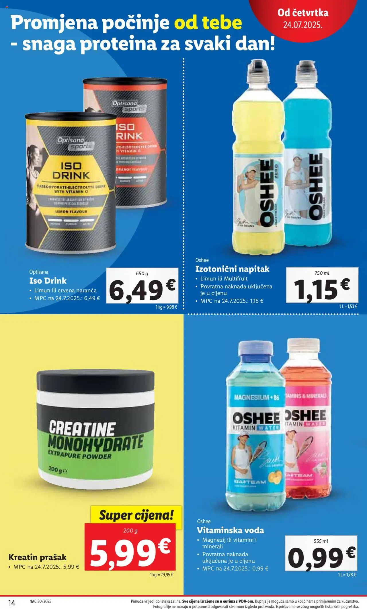 Lidl katalog | vrijedi od 24.07.2025 | Stranica: 14 | Proizvodi: Voda, Limun