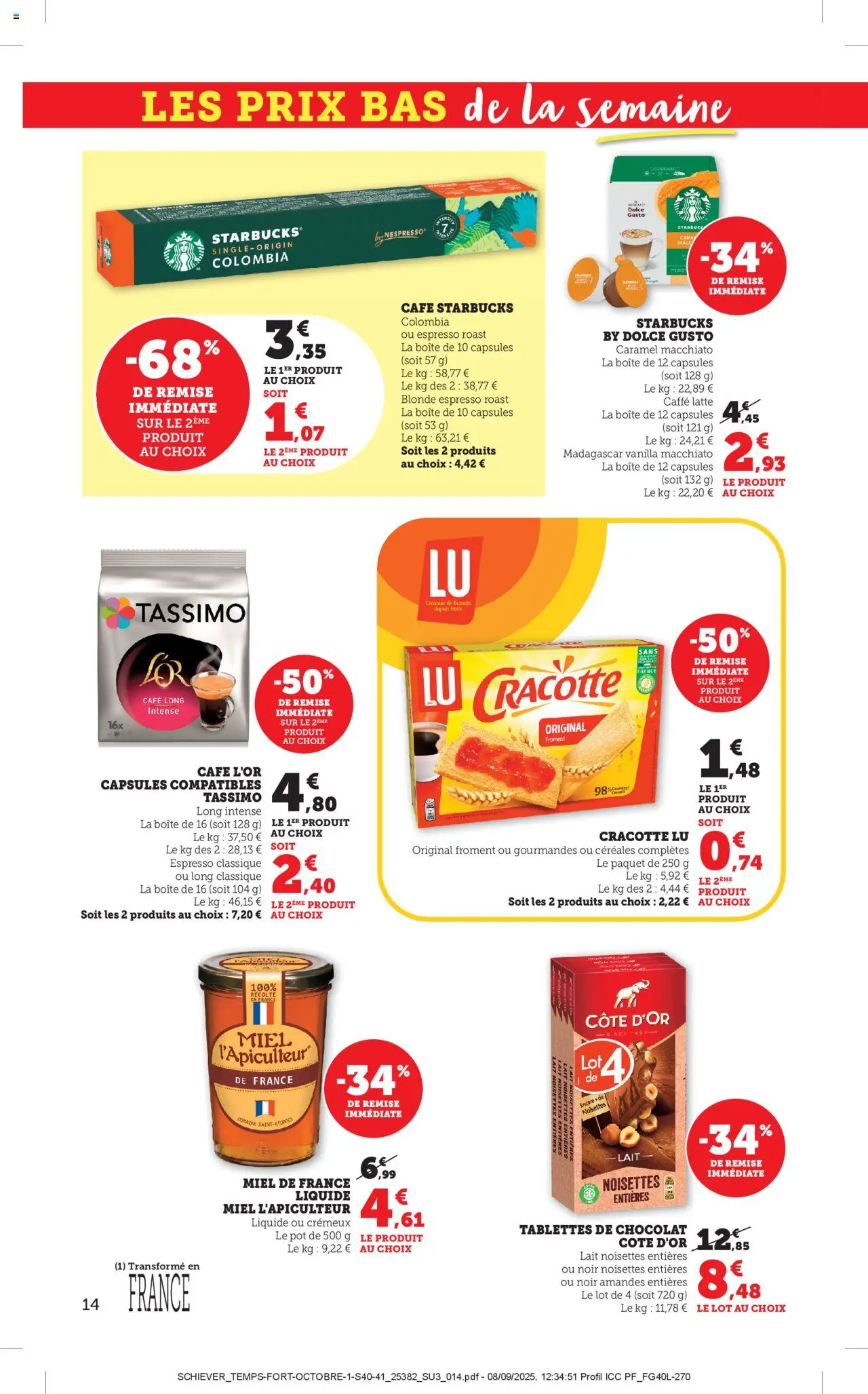 {H1} | Page: 14 | Produits: Dolce Gusto, Noisettes, Lait, Céréales