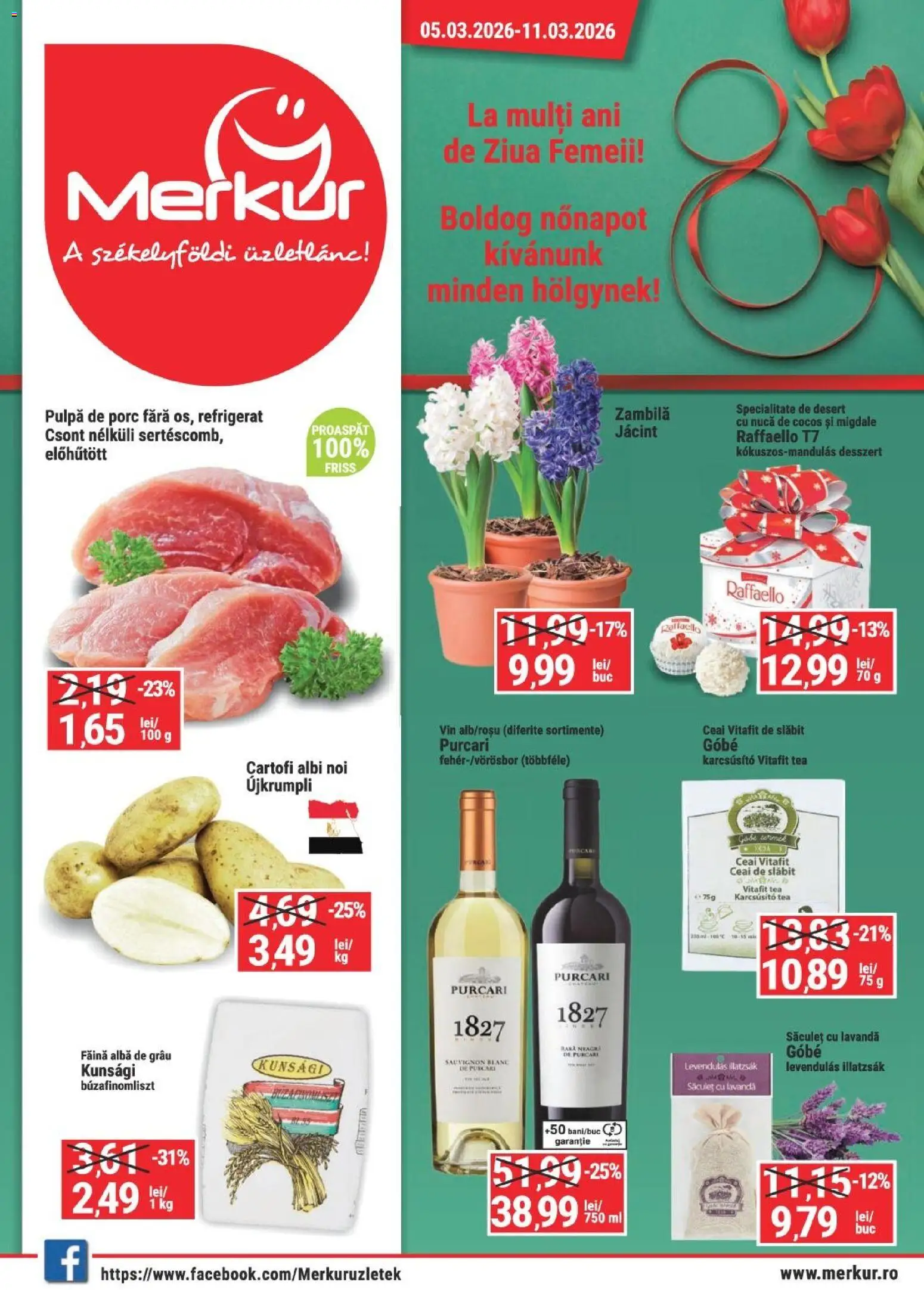 Noul catalog Merkur – valabil de la 05.03.2026 | Pagină: 1 | Produse: Migdale, Vin, Făină, Ceai