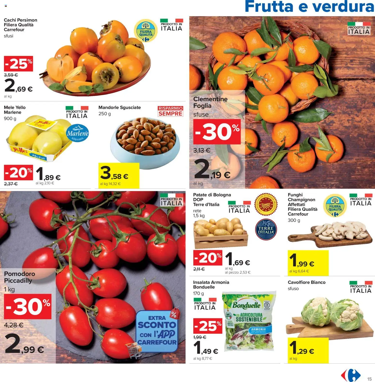 Volantino Carrefour del 07.11.2025 | Pagina: 15 | Prodotti: Mele, Insalata, Cachi, Cavolfiore