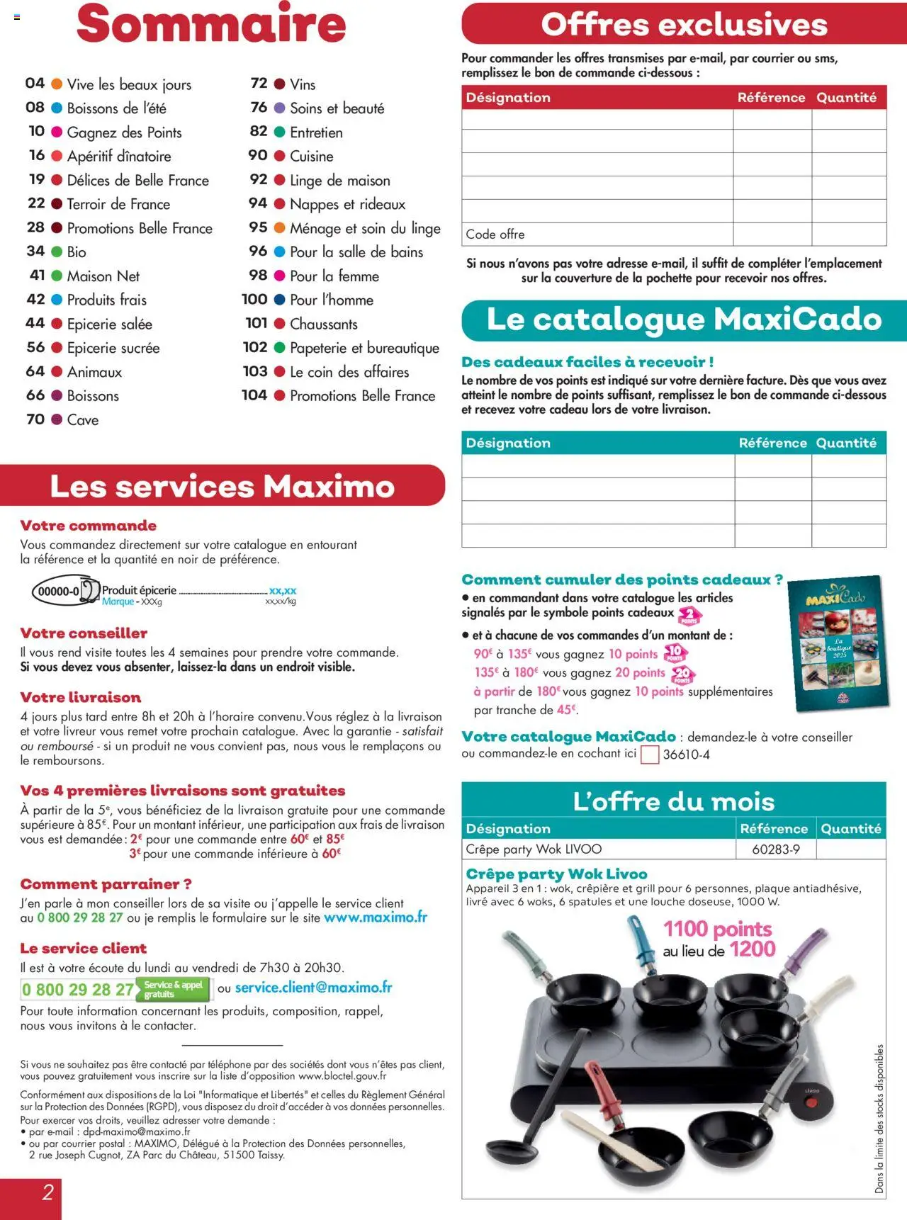  | Page: 2 | Produits: Téléphone, Grill, Couverture, Livre