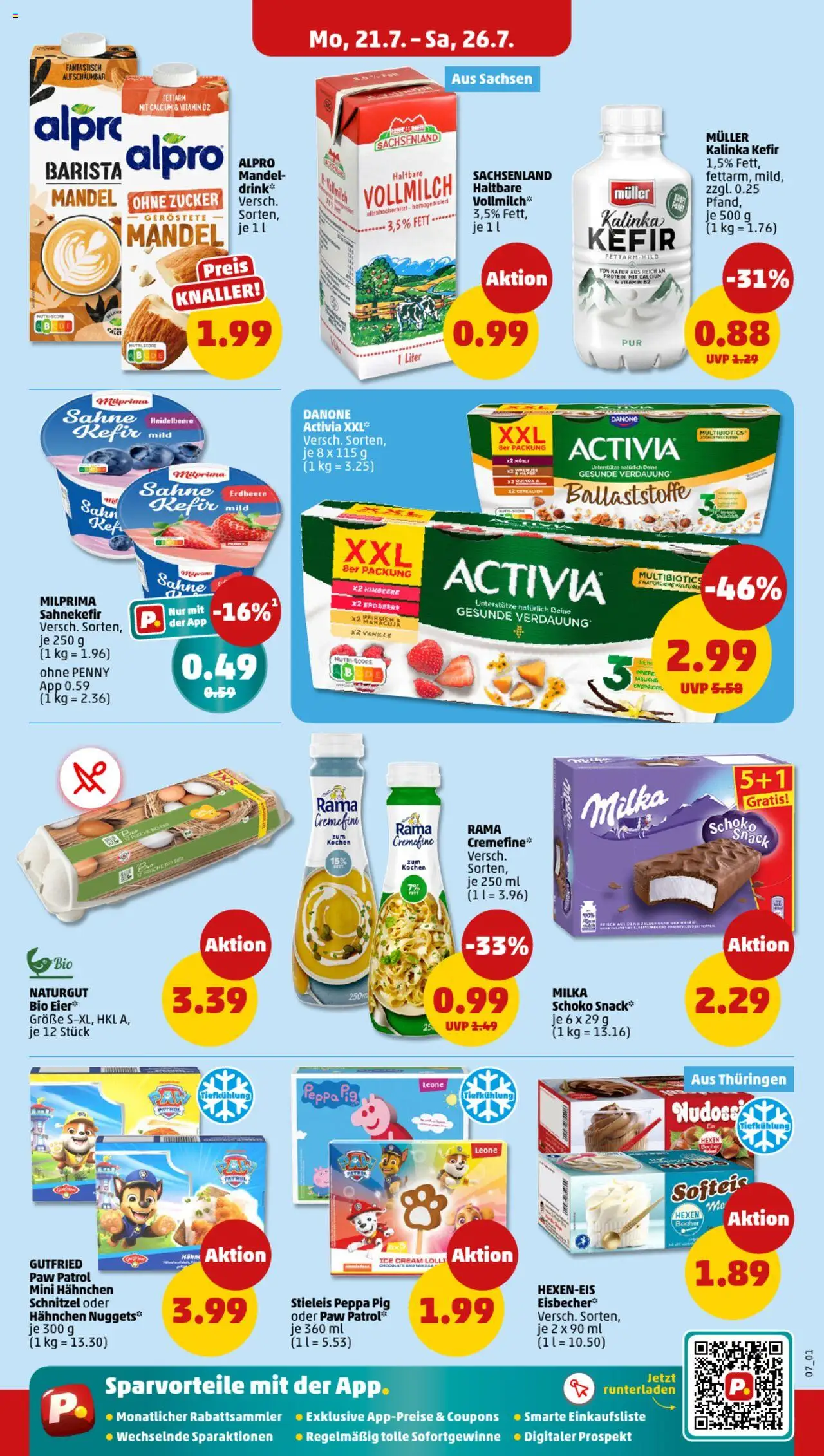 Penny Prospekt 	 - gültig ab dem 21.07.2025 | Seite: 7 | Produkte: Rama, Milka, Himbeere, Sahne
