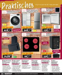 Norma - Bestellmagazin August 2025 - gültig ab dem 01.08.2025 | Seite: 26 | Produkte: Kühlschrank, Kochfeld, Waschtrockner, Wein