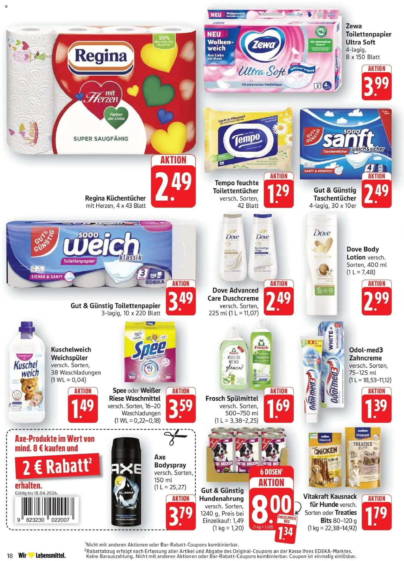 Edeka prospekt Pirmasens	 – gültig ab 12.04.2026 | Seite: 18 | Produkte: Kuschelweich, Waschmittel, Body Lotion, Duschcreme