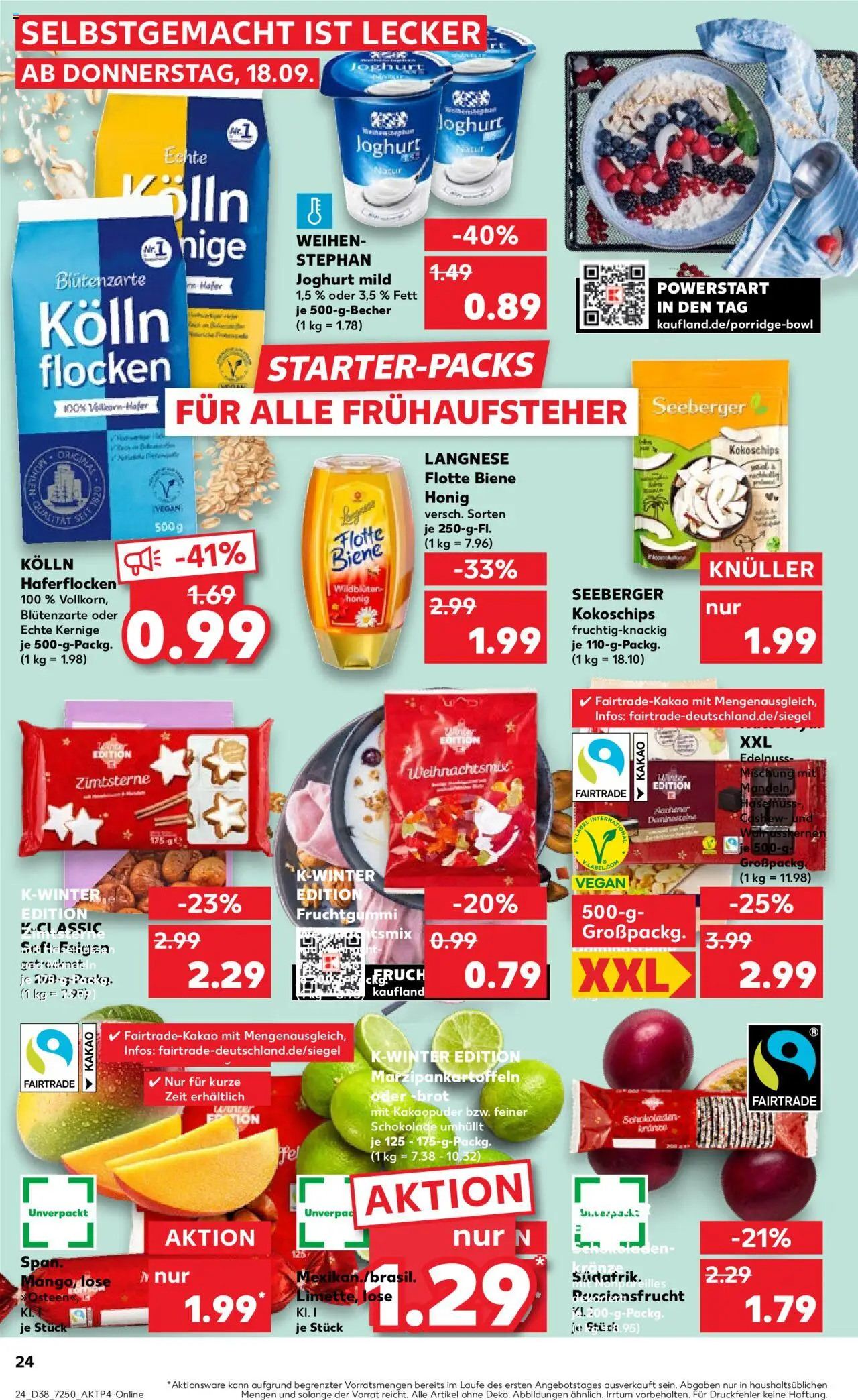Kaufland prospekt Hannover	 – gültig ab 21.09.2025 | Seite: 24 | Produkte: Joghurt, Mandeln, Mango, Brot