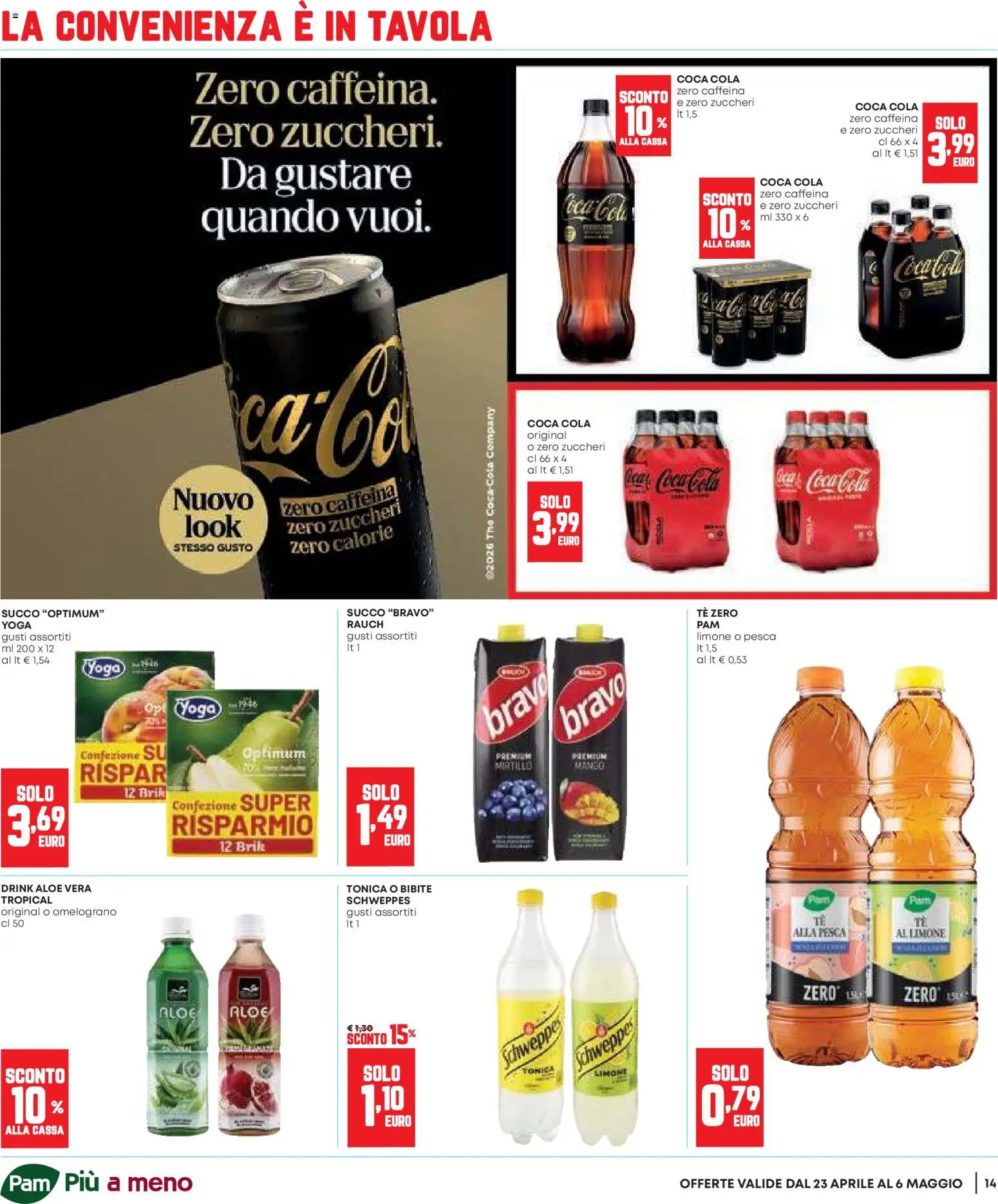 Volantino Panorama del 23.04.2026 | Pagina: 14 | Prodotti: Succo, Limone, The, Coca Cola Zero