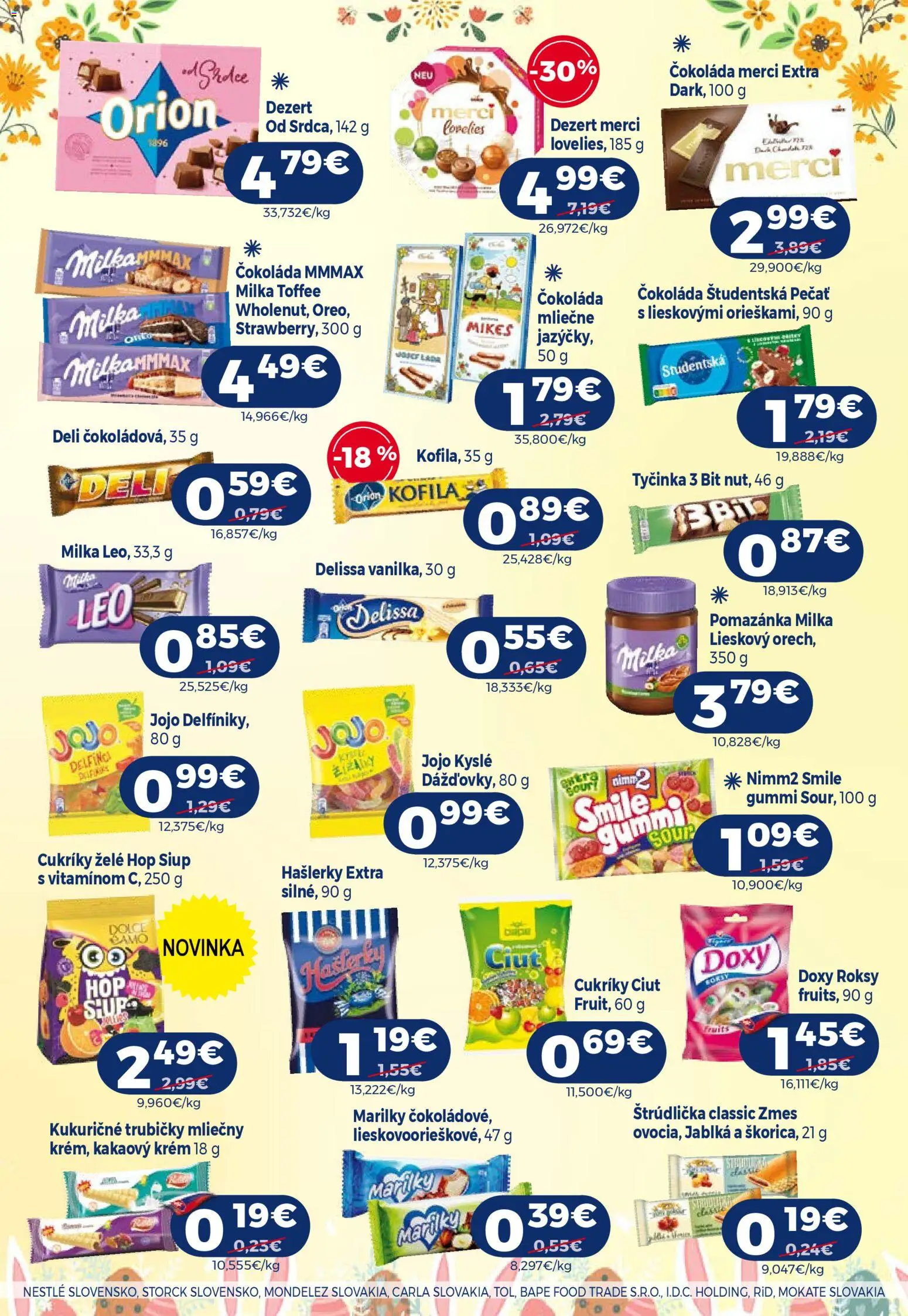 Nové Milk Agro akcie – leták je platný od 01.04.2026 | Strana: 10 | Produkty: Jablká, Študentská pečať, Krém, Milka