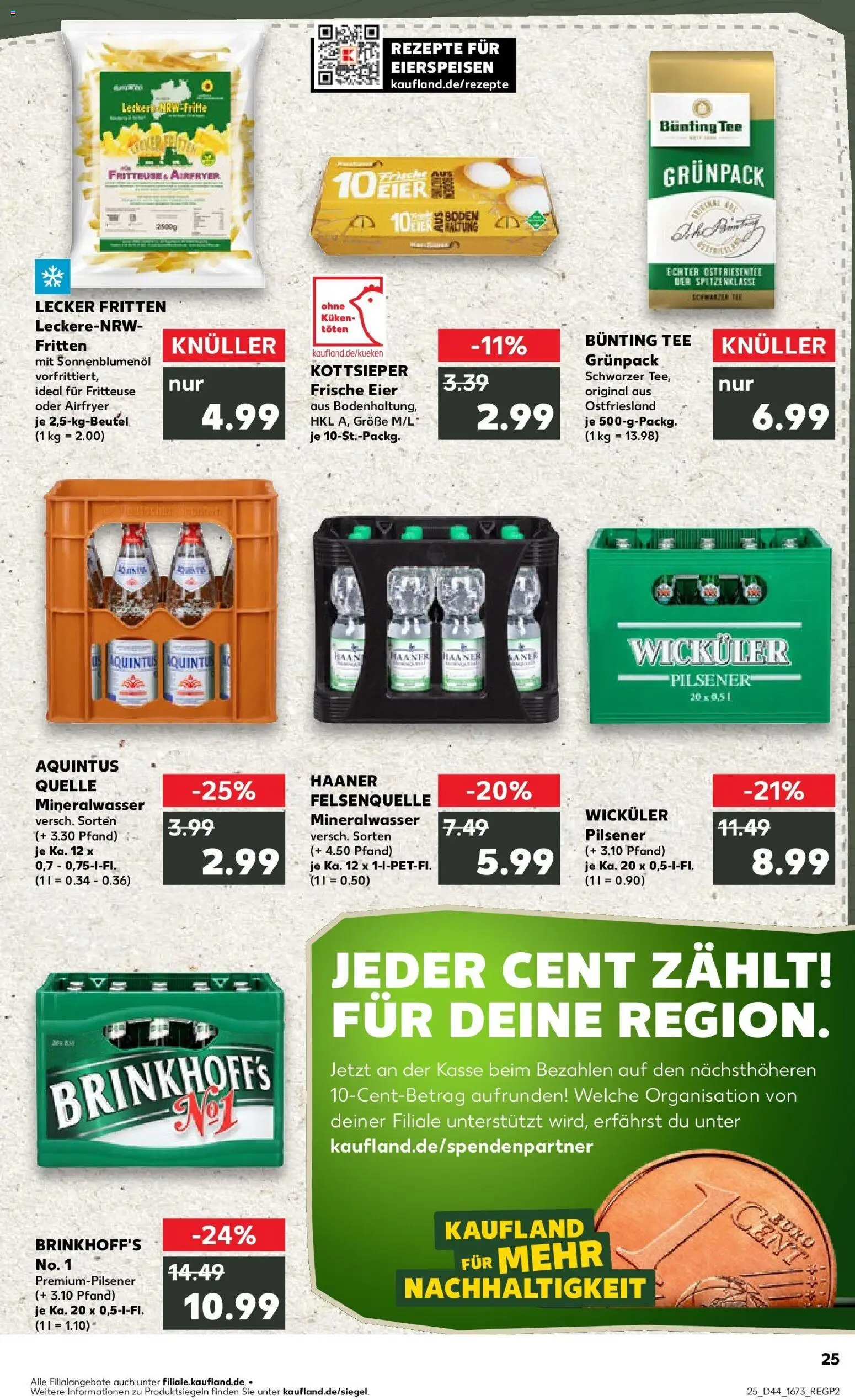 Kaufland prospekt Wuppertal	 – gültig ab 30.10.2025 | Seite: 25 | Produkte: Eier, Sonnenblumenol, Mineralwasser, Fritteuse