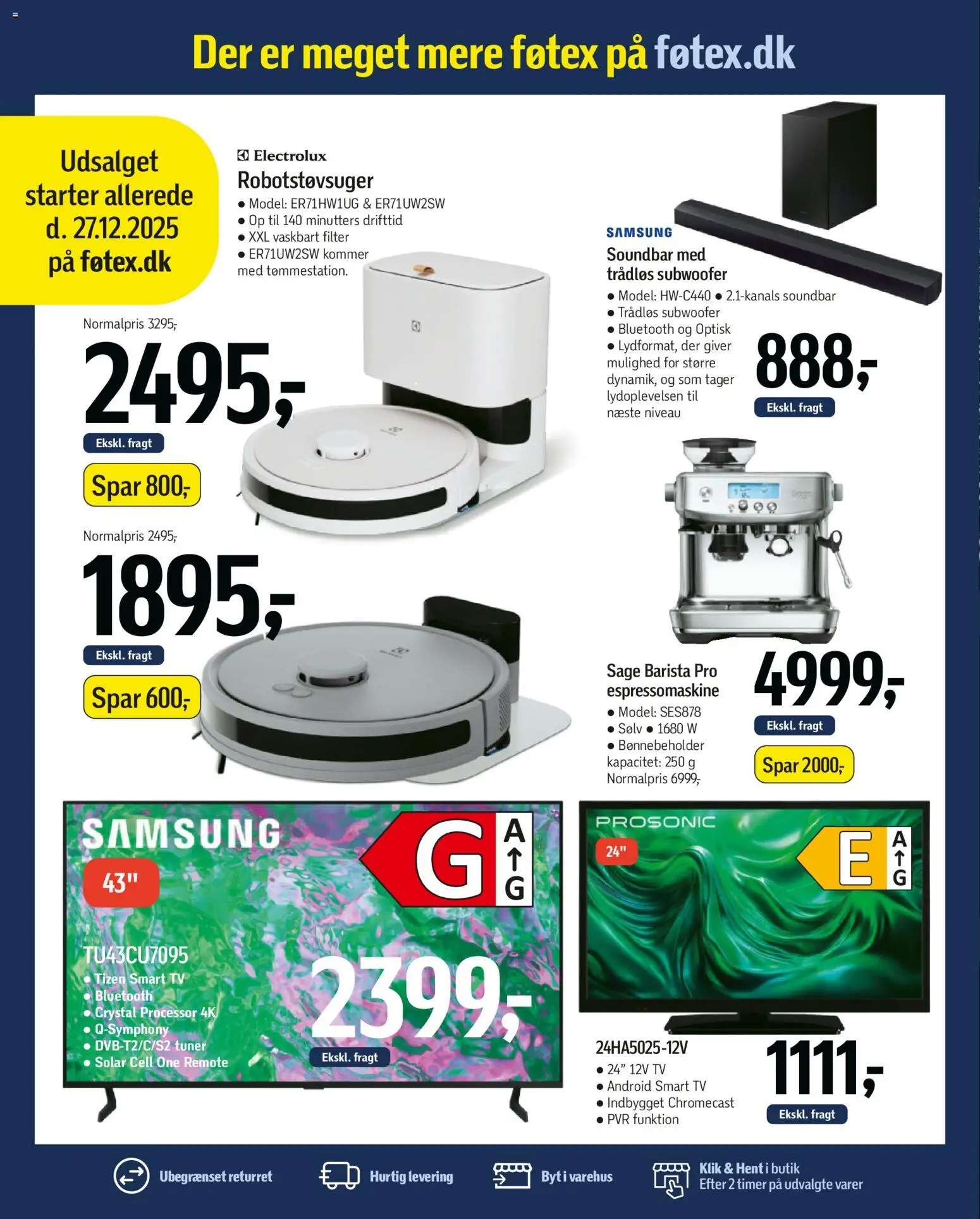 Føtex tilbudsavis – gyldig fra 27.12.2025 | Side: 53 | Produkter: Robotstøvsuger, Soundbar, TV, Søm