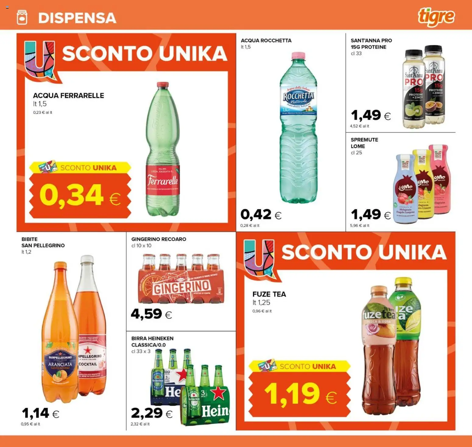 Volantino Tigre del 23.04.2026 | Pagina: 16 | Prodotti: Birra, Tè, Bibite, Heineken